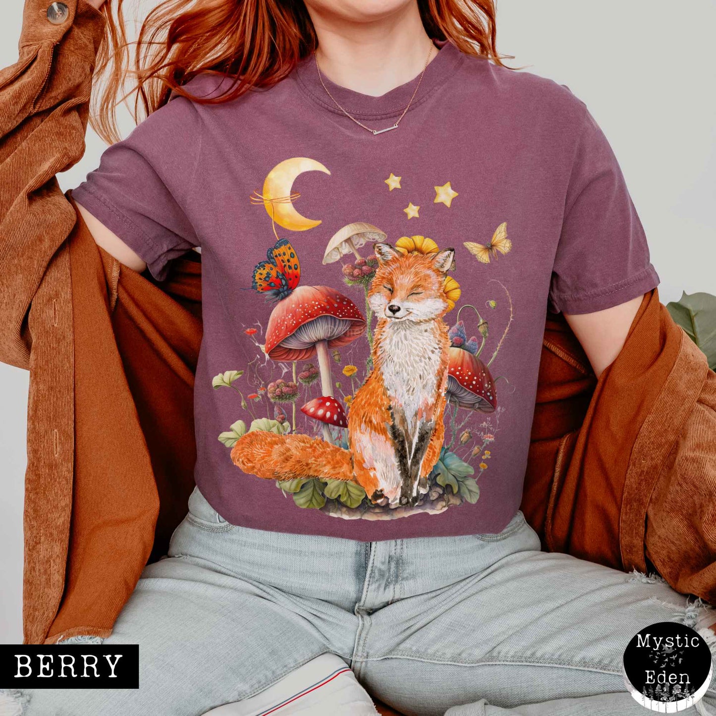 T-Shirt Berry / S Enchanting Forest Fox T-Shirt The Mystic Eden