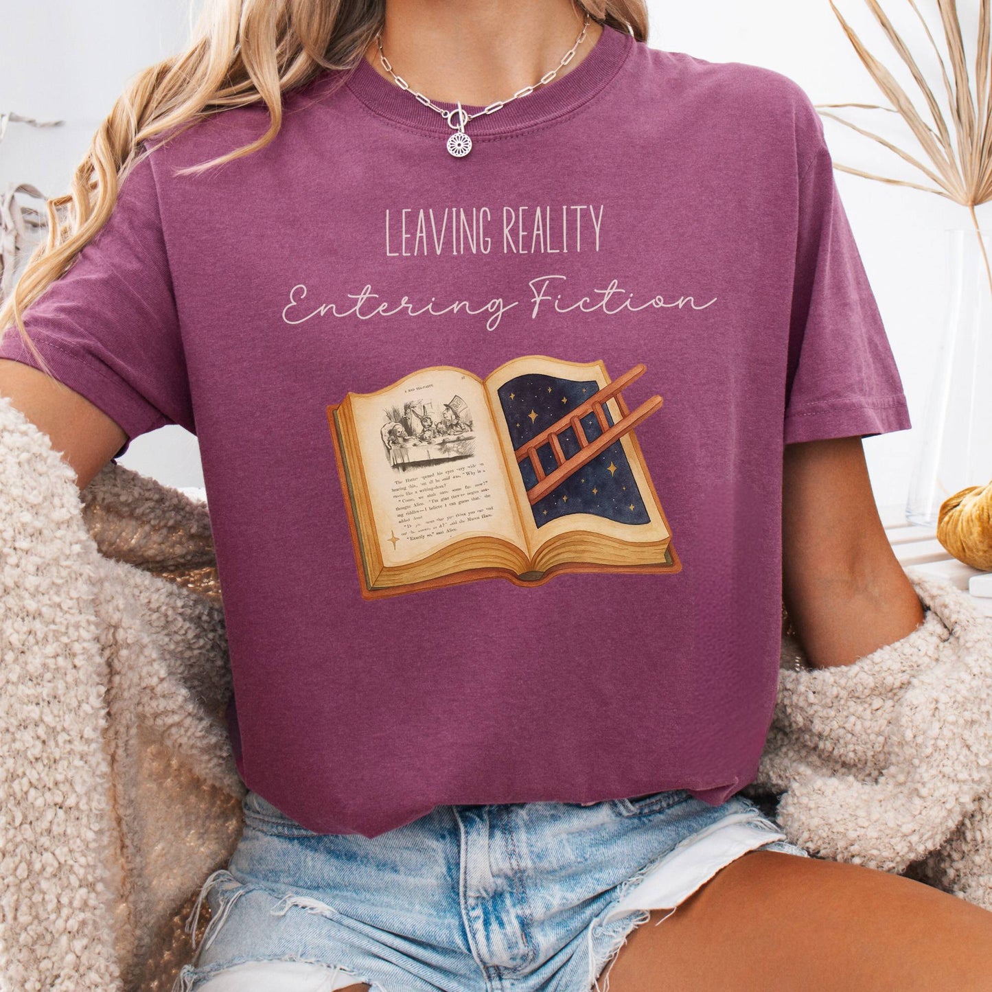 T-Shirt Berry / S Entering Fiction T-Shirt β Literary Escape Tee The Mystic Eden