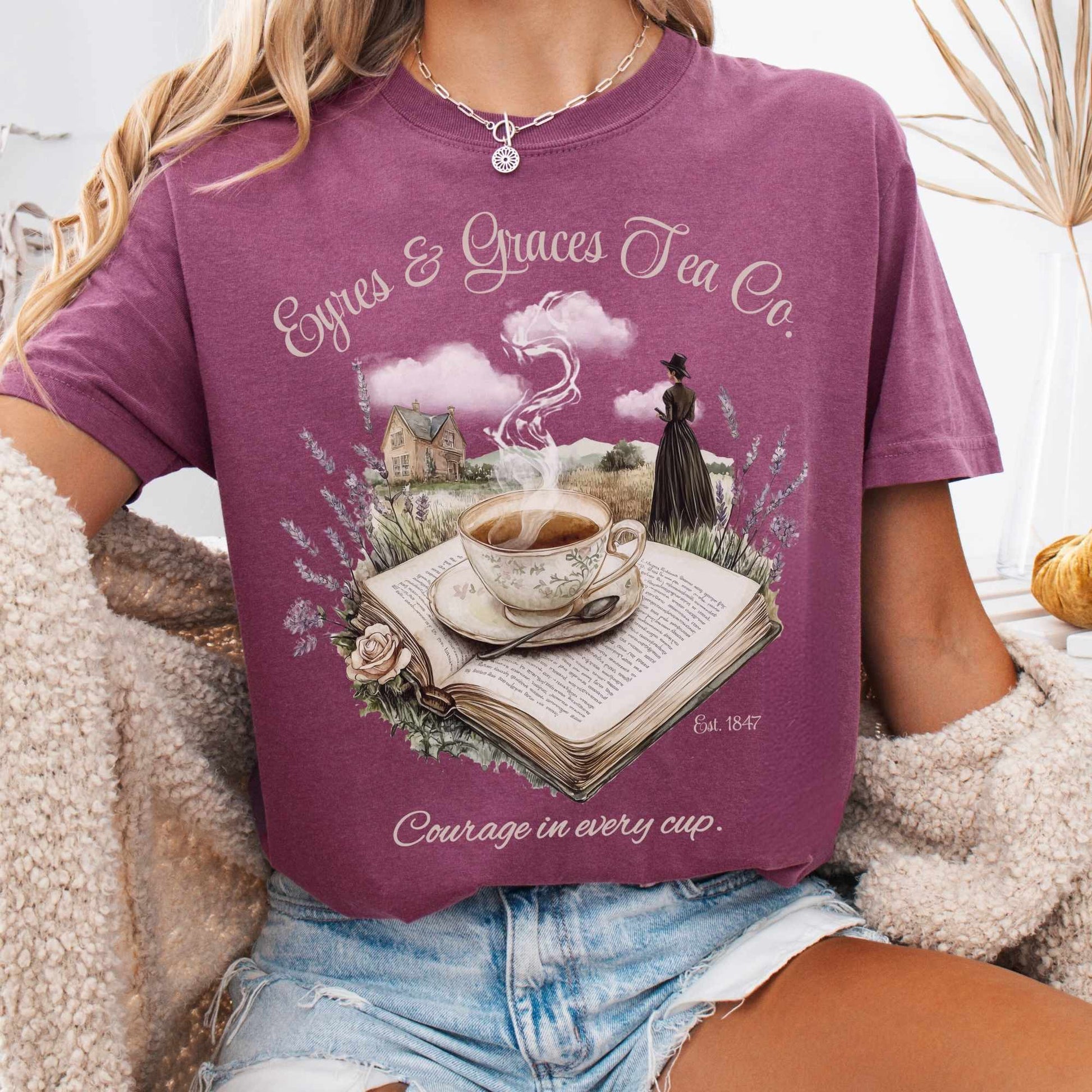 T-Shirt Berry / S Eyres & Graces Tea Co Jane Eyre Shirt The Mystic Eden