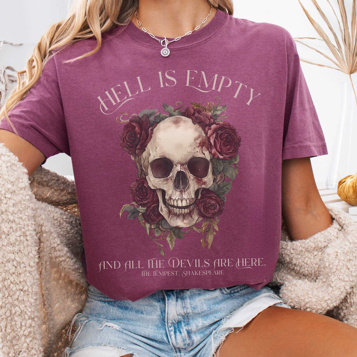 T-Shirt Berry / S Hell Is Empty And All The Devils Are Here Shakespeare Shirt The Mystic Eden