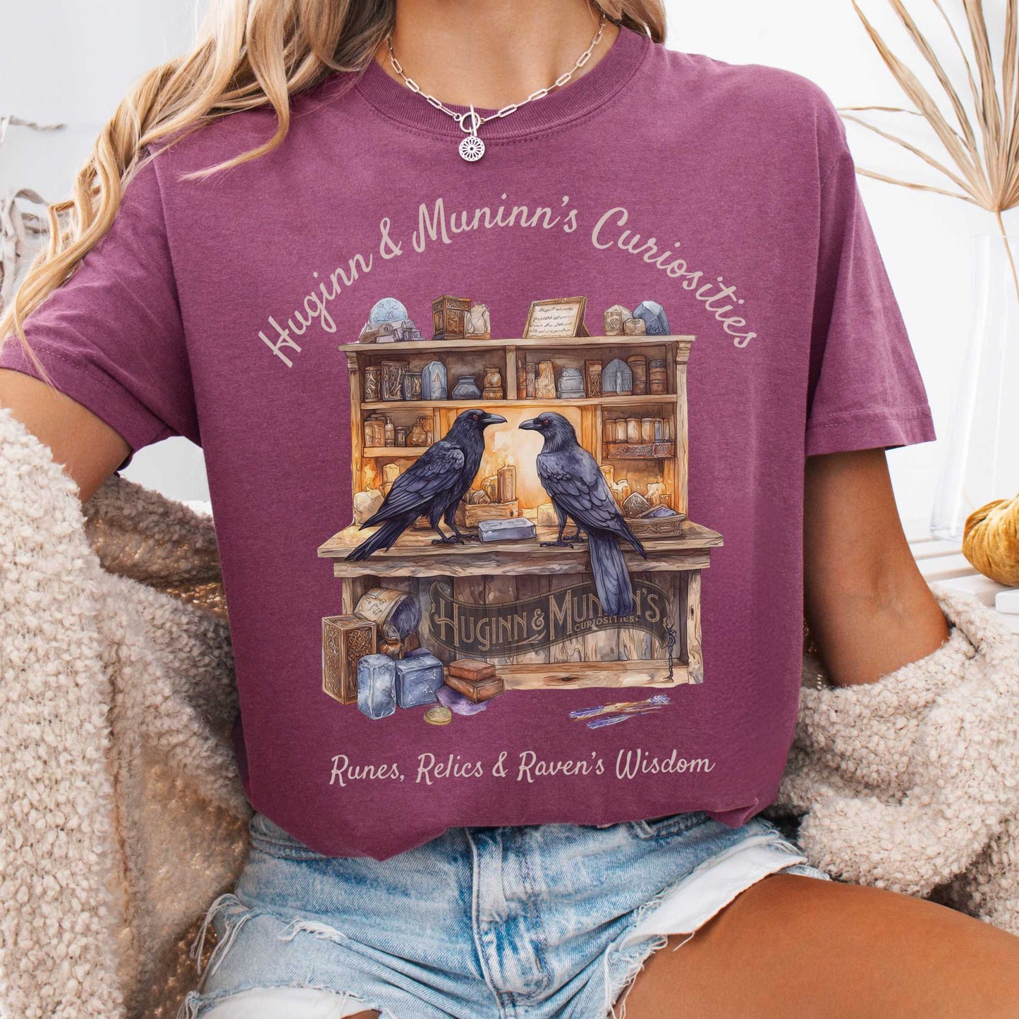 T-Shirt Berry / S Huginn and Muninn's Curiosities Norse Gods Shirt The Mystic Eden