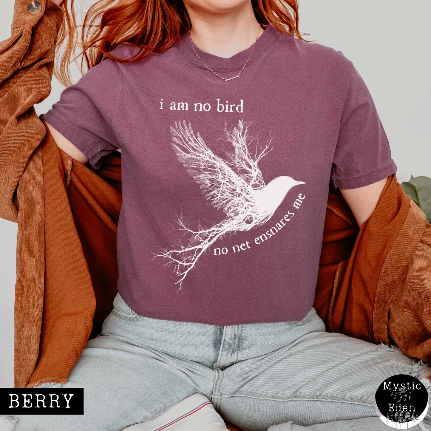 T-Shirt Berry / S I am no bird Jane Eyre Charlotte Brontë Shirt The Mystic Eden