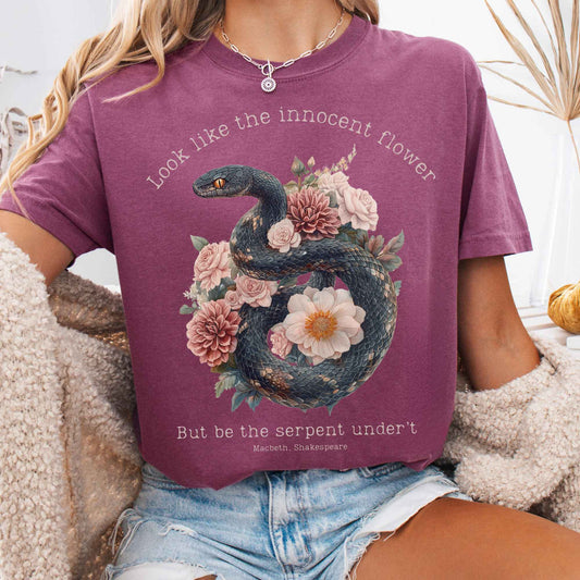 T-Shirt Berry / S Look Like The Innocent Flower But Be The Snake Shakespeare Shirt The Mystic Eden