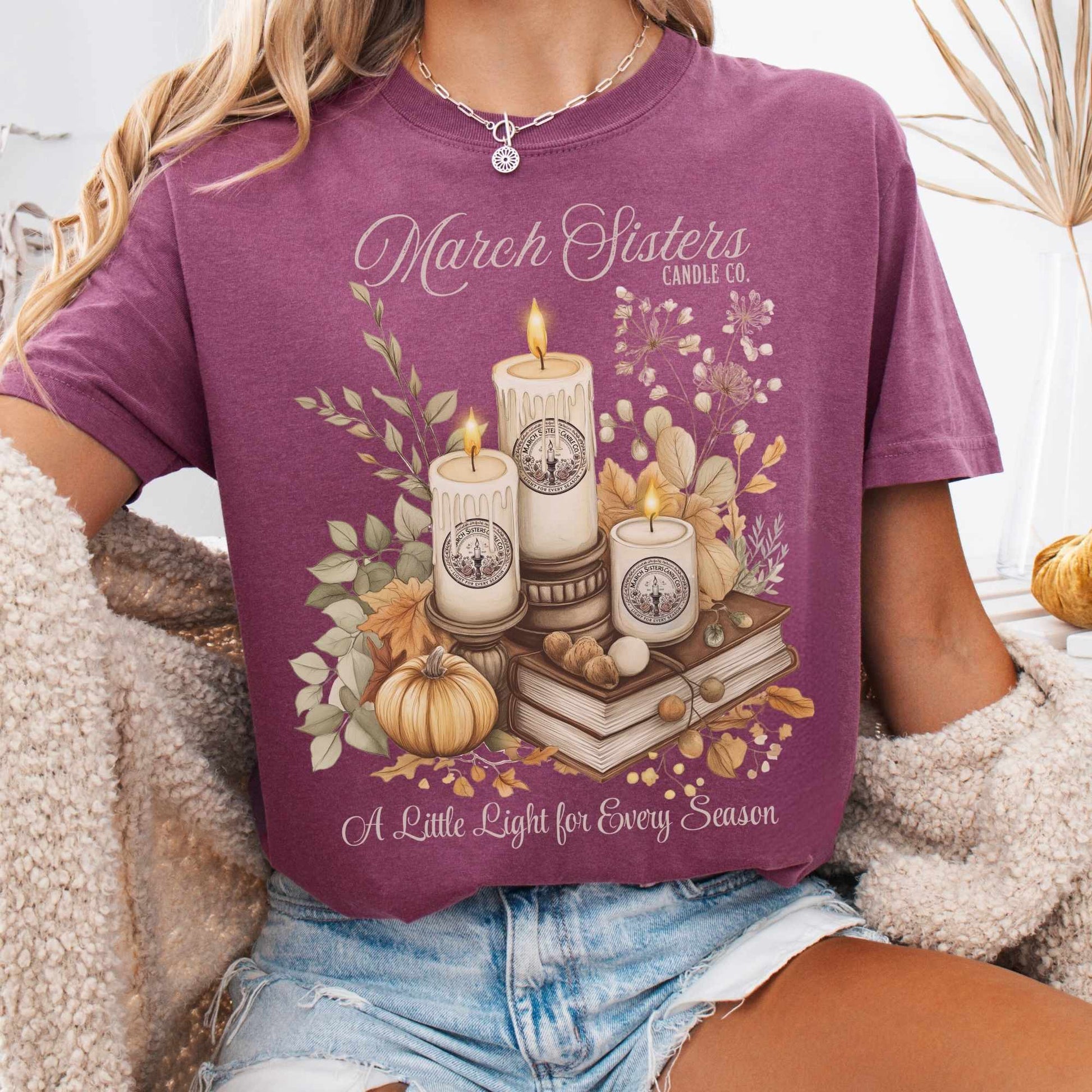 T-Shirt Berry / S March Sisters Candle Co Little Women Shirt The Mystic Eden