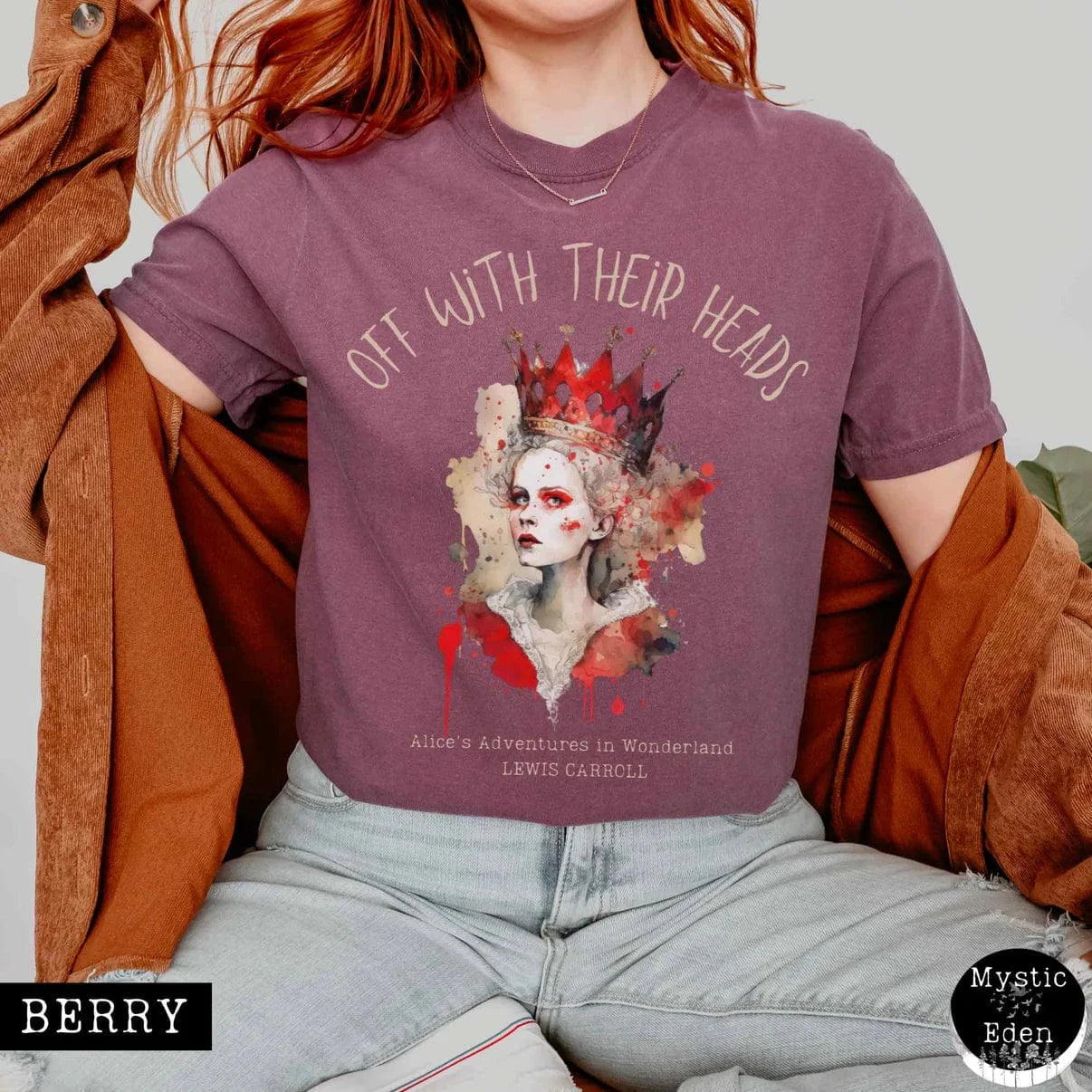 T-Shirt Berry / S Off With Their Heads - Lewis Caroll's Queen of Hearts The Mystic Eden
