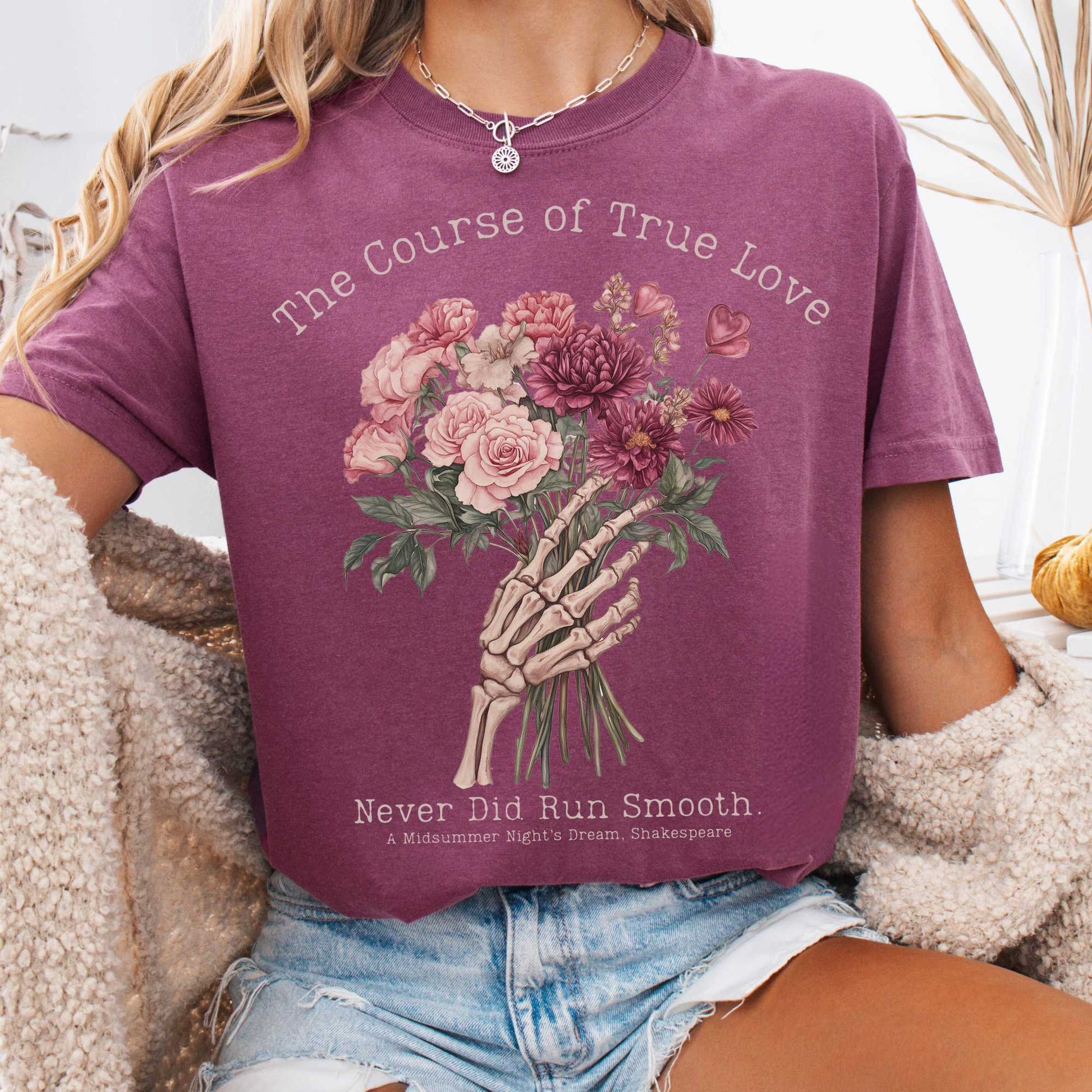 T-Shirt Berry / S The Course of True Love Never Did Run Smooth - Shakespeare Shirt The Mystic Eden
