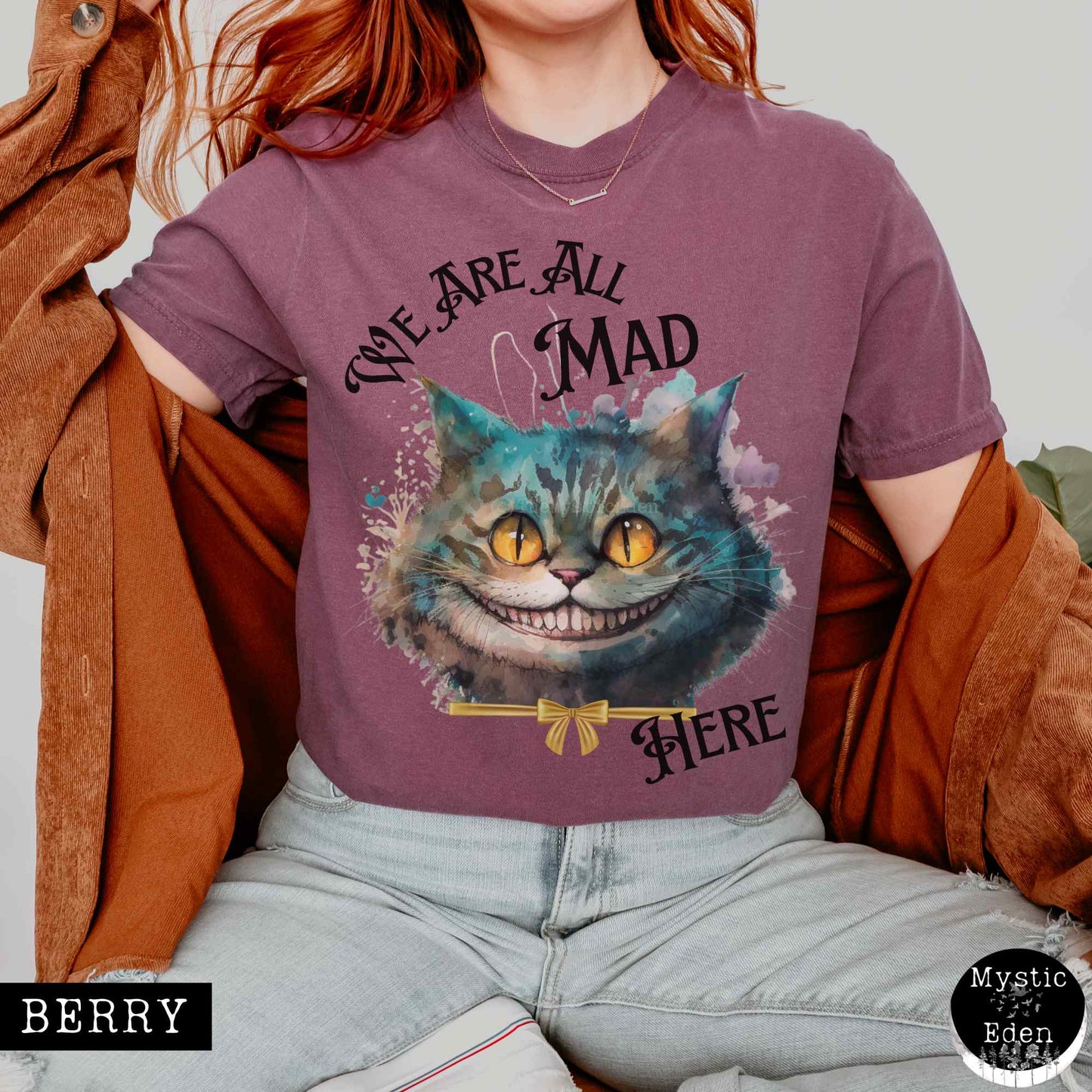 T-Shirt Berry / S Vintage Cheshire Cat Alice in Wonderland T-Shirt The Mystic Eden