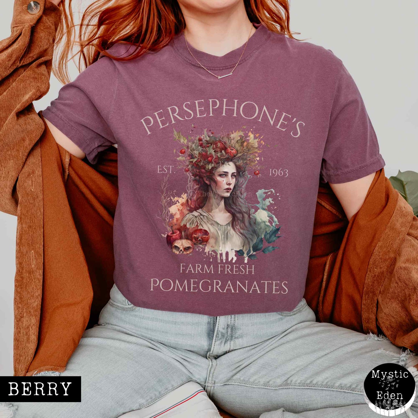 T-Shirt Berry / S Vintage Persephone T-shirt Greek Mythology Shirt The Mystic Eden