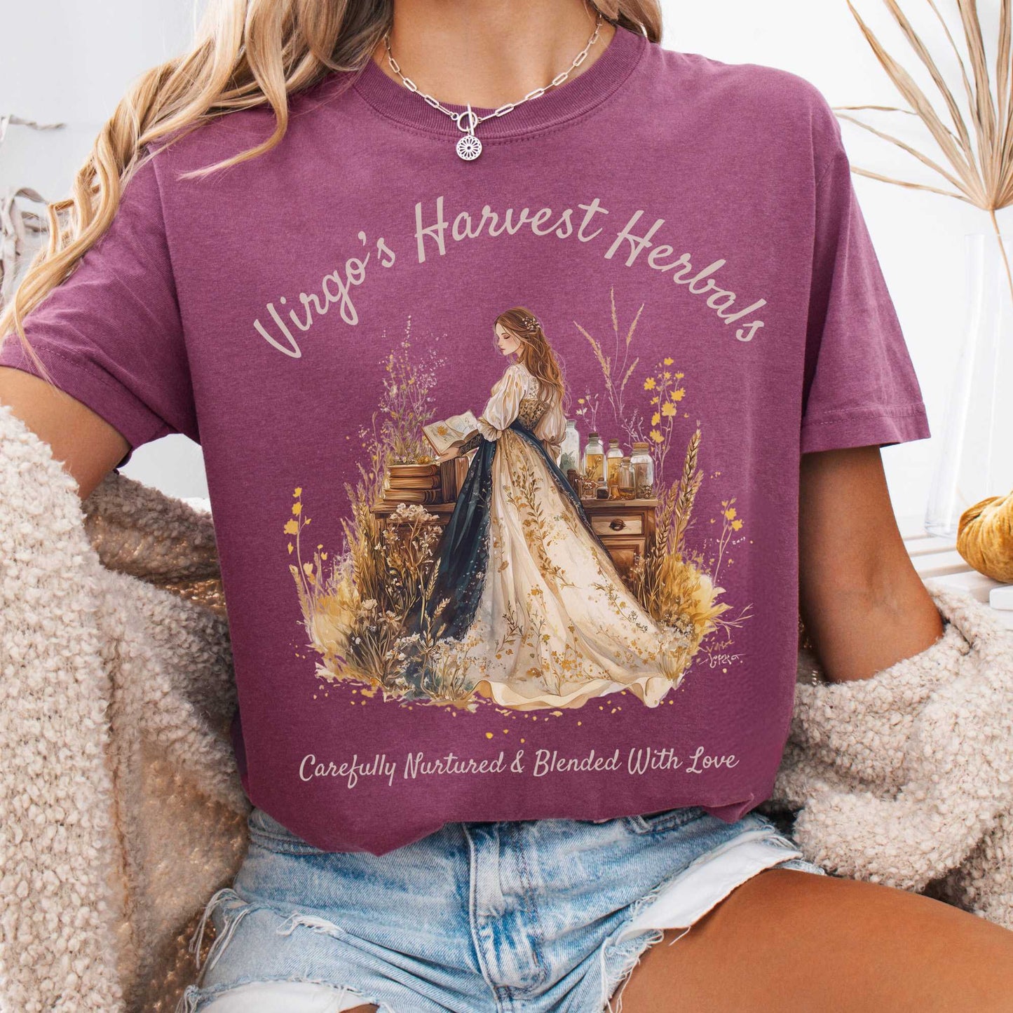 T-Shirt Berry / S Virgo's Harvest Herbals Zodiac Shirt The Mystic Eden