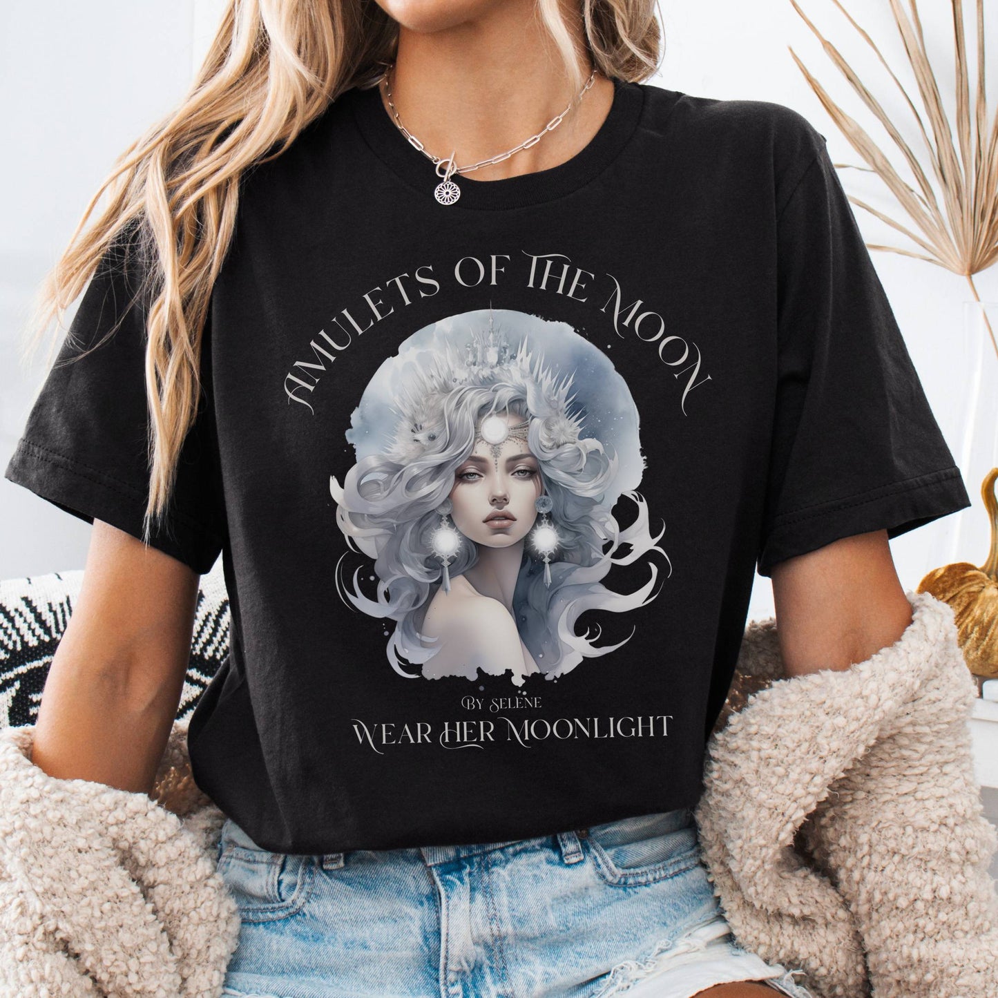 T-Shirt Black / S Amulets of the Moon Bella + Canvas Tee β Celestial Goddess Tee The Mystic Eden