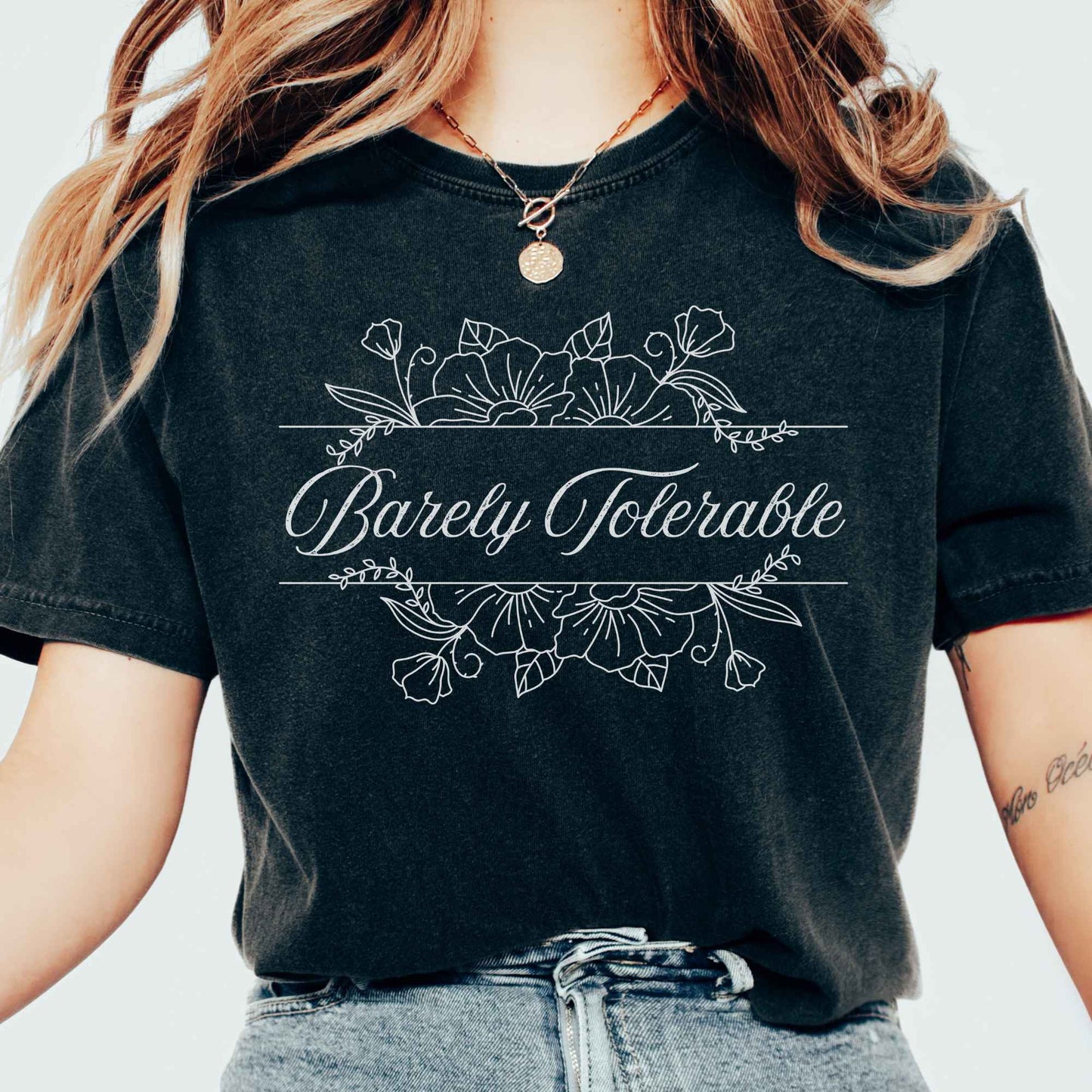 T-Shirt Black / S Barely Tolerable Jane Austen Bookish Shirt The Mystic Eden