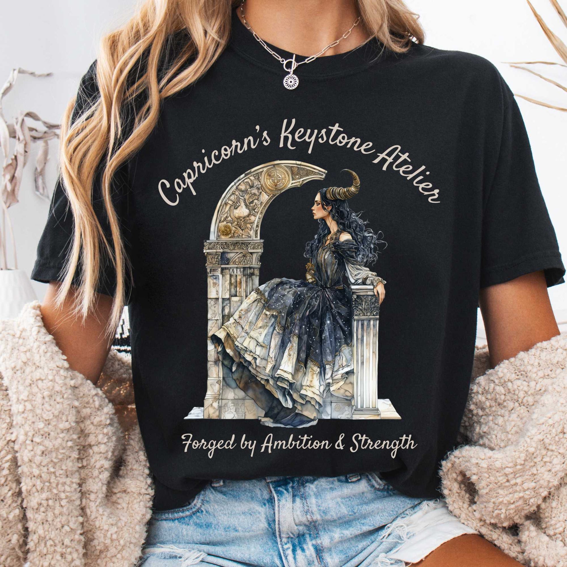 T-Shirt Black / S Capricorn's Keystone Ateliers Zodiac Shirt The Mystic Eden