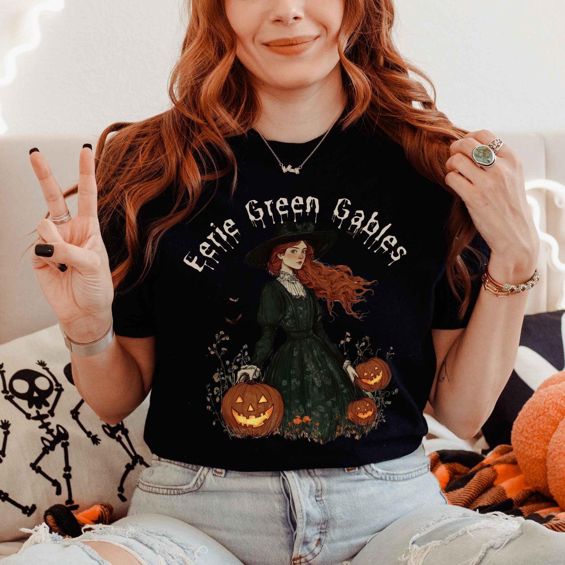 T-Shirt Black / S Eerie Green Gables Halloween Shirt The Mystic Eden