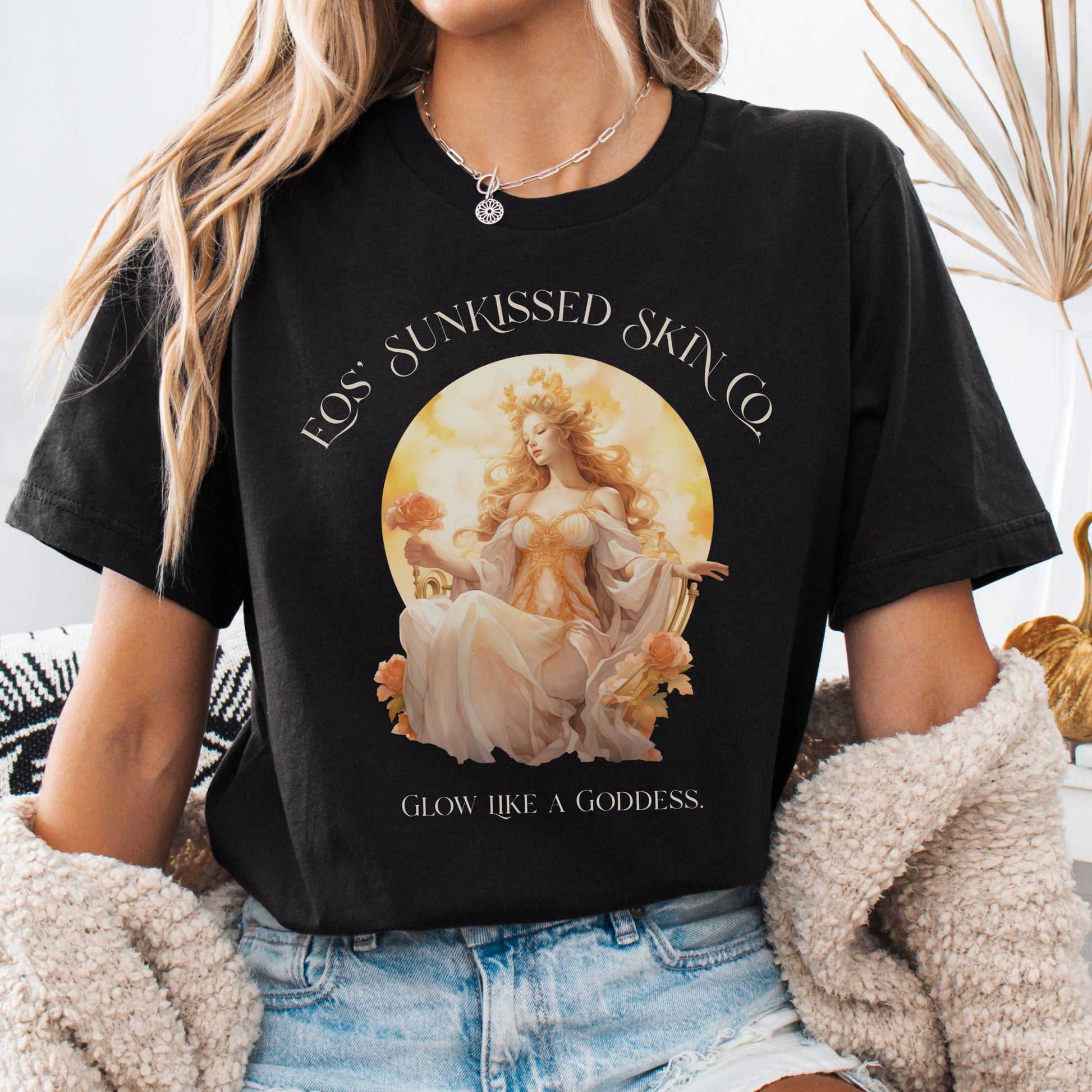 T-Shirt Black / S Eos' Sunkissed Skin Co. Bella + Canvas Tee – Glow Like a Goddess The Mystic Eden