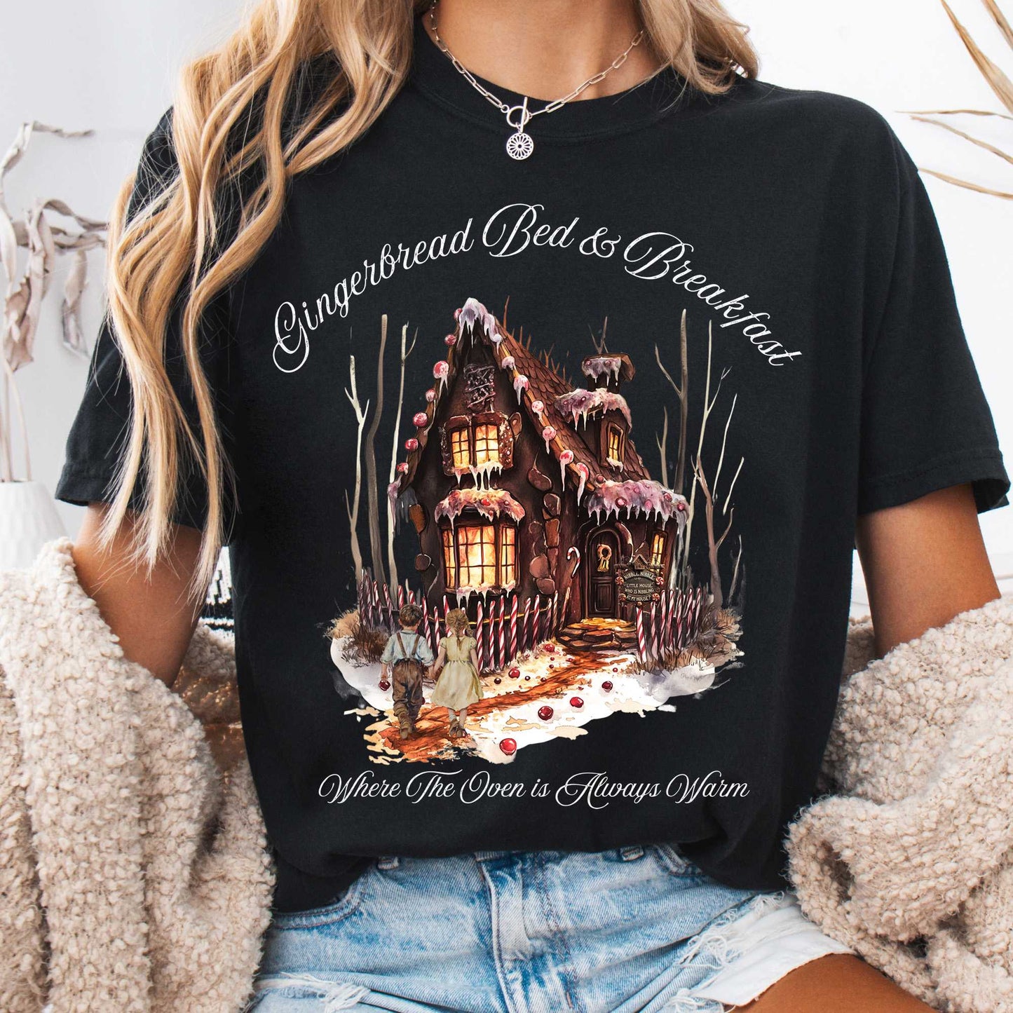 T-Shirt Black / S Gingerbread Bed & Breakfast Fairytale Shirt Halloween Shirt The Mystic Eden
