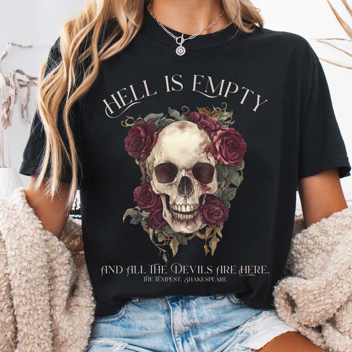 T-Shirt Black / S Hell Is Empty And All The Devils Are Here Shakespeare Shirt The Mystic Eden