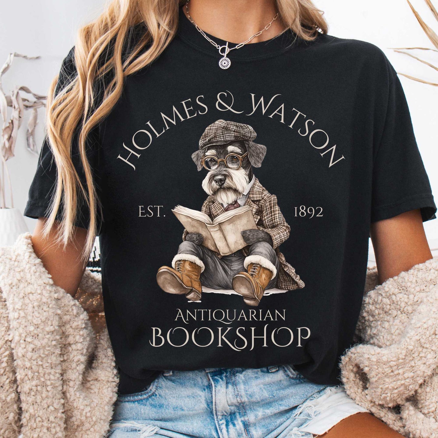 T-Shirt Black / S Holmes & Watson Antiquarian Bookshop Sherlock Dog Shirt The Mystic Eden