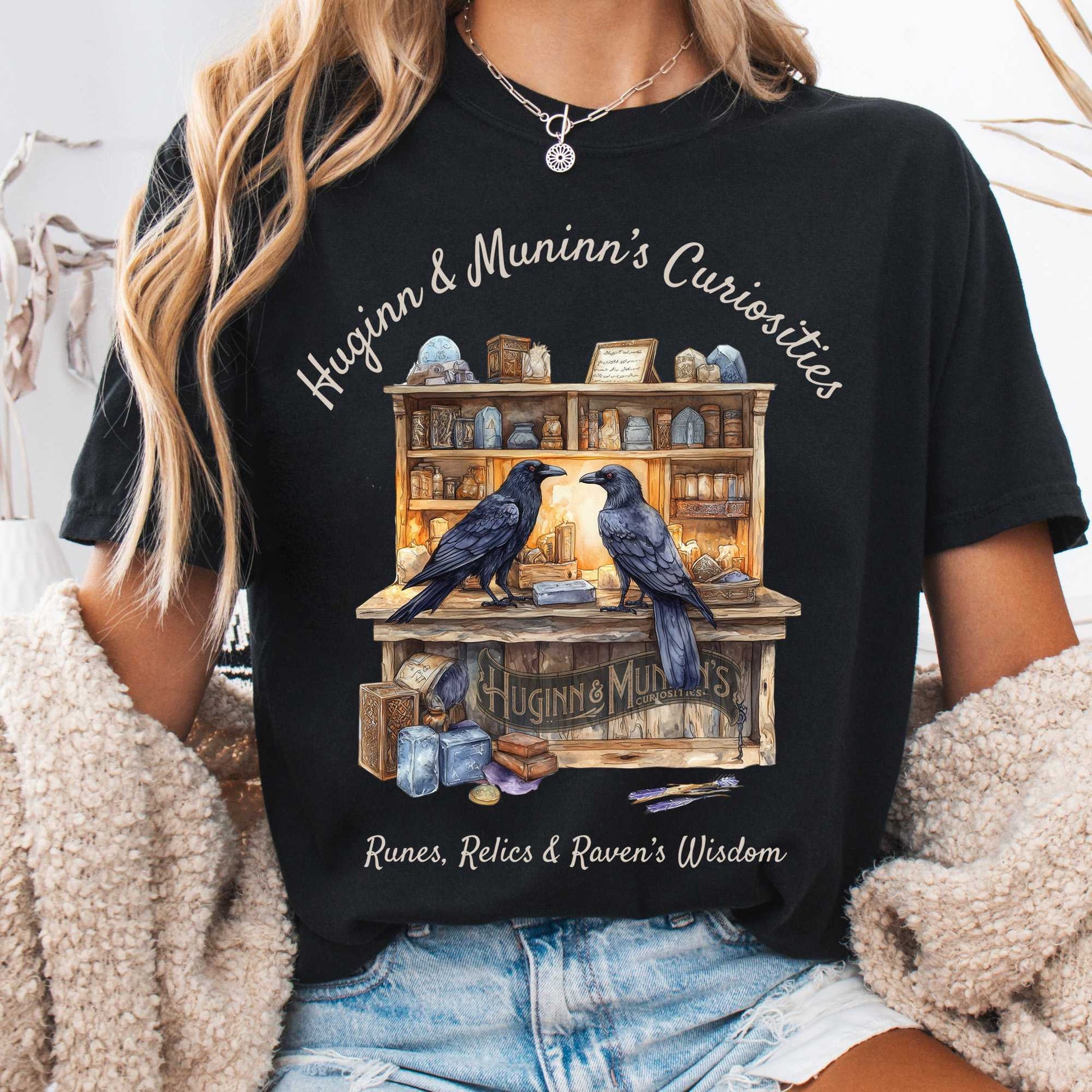 T-Shirt Black / S Huginn and Muninn's Curiosities Norse Gods Shirt The Mystic Eden