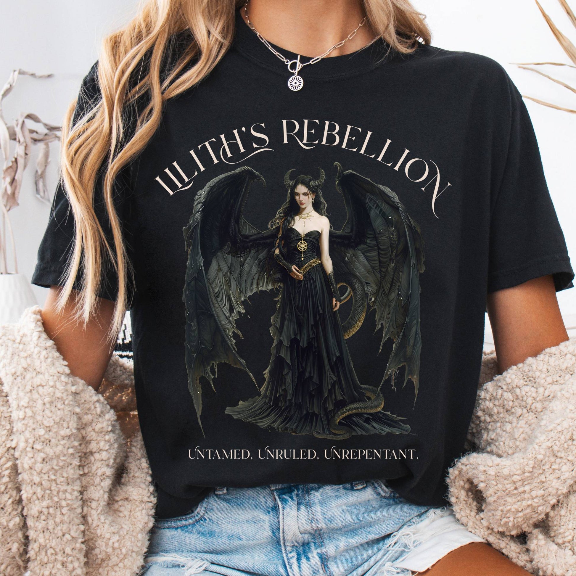 T-Shirt Black / S Lilith's Rebellion T-Shirt β Dark Divine Feminine Tee The Mystic Eden
