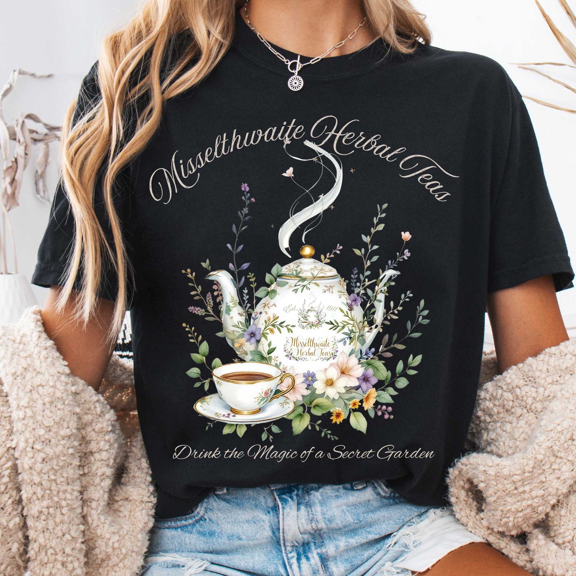 T-Shirt Black / S Misselthwaite Herbal Teas - The Secret Garden Tee The Mystic Eden