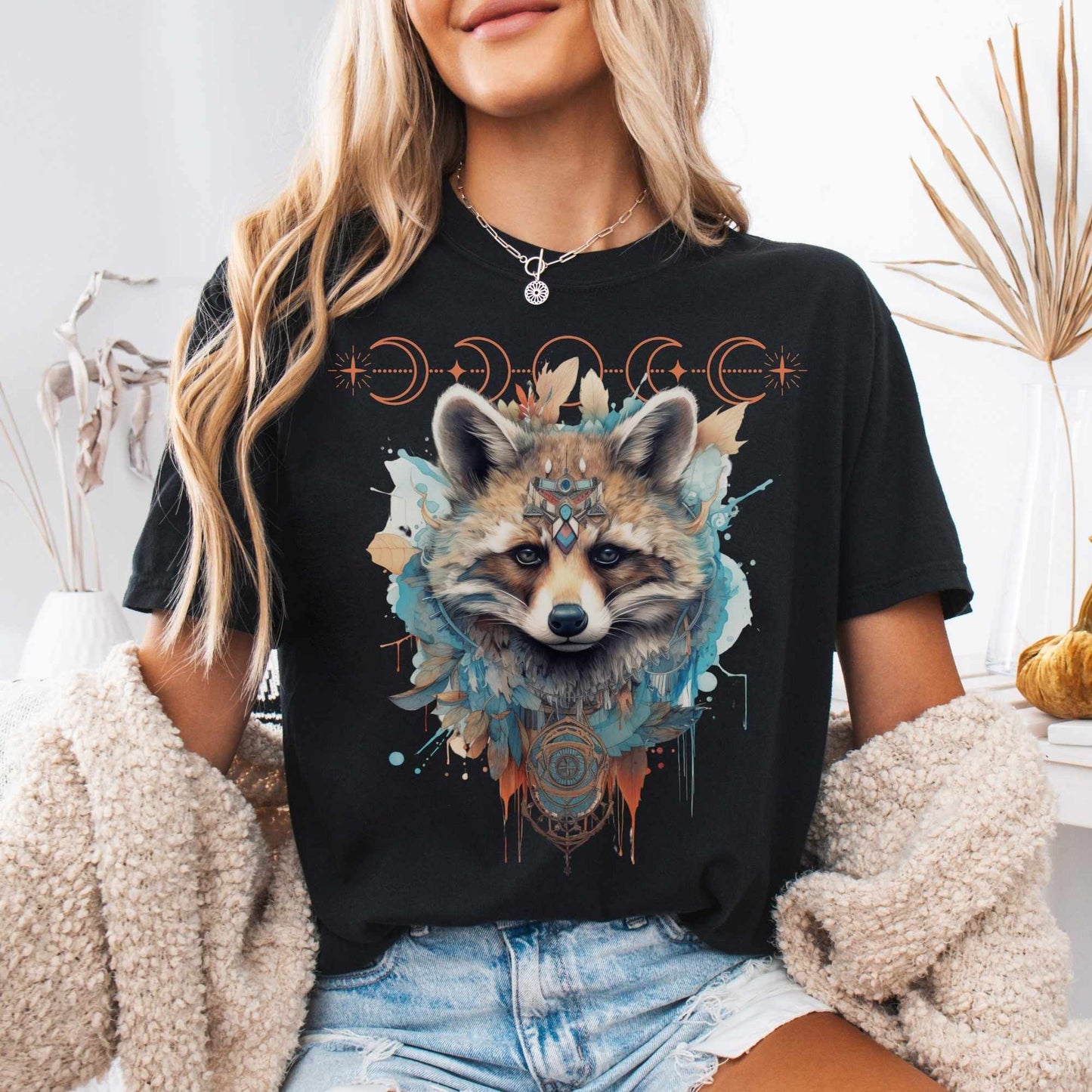 T-Shirt Black / S Mystical Raccoon Shirt The Mystic Eden