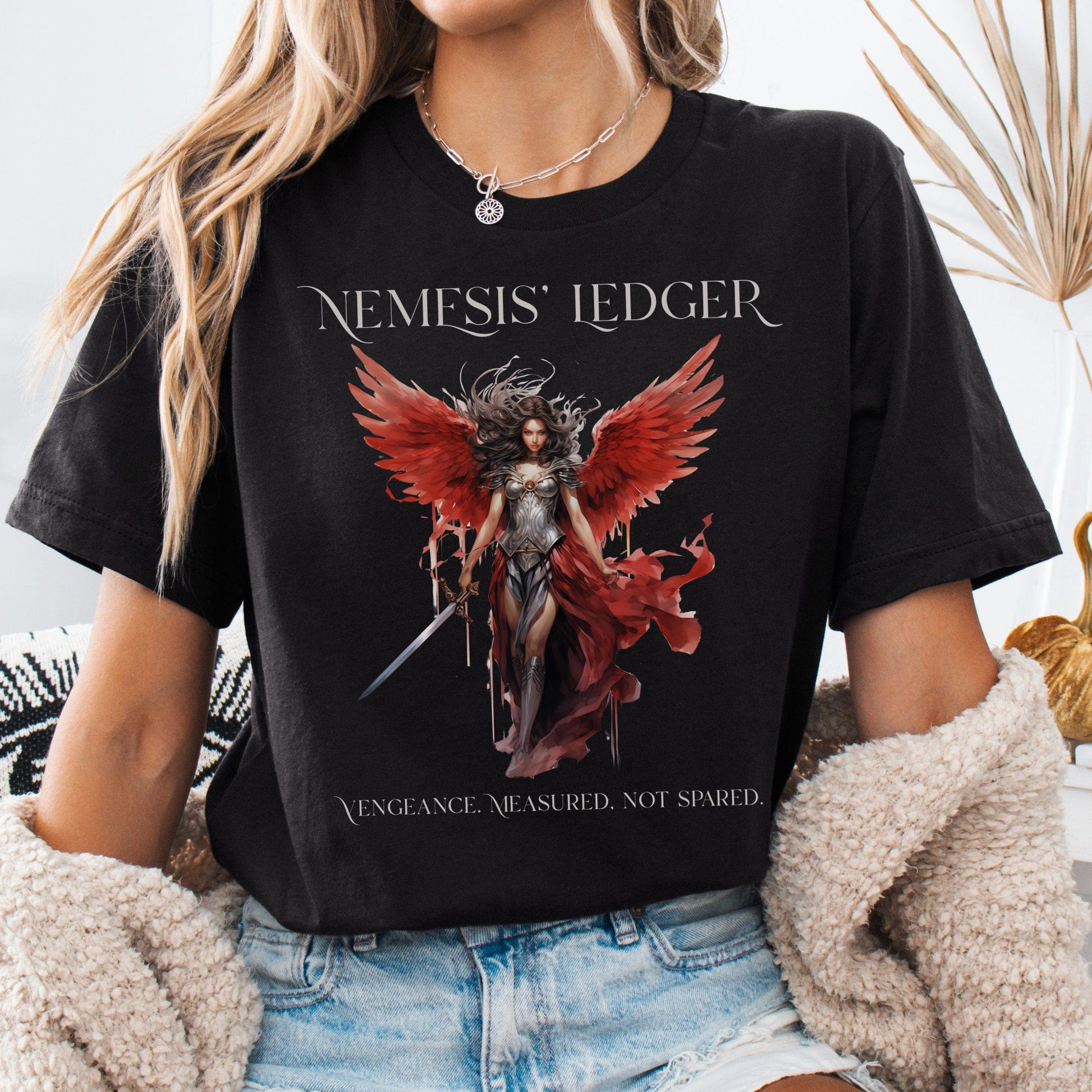 T-Shirt Black / S Nemesis' Ledger Bella + Canvas Tee – Goddess of Justice Tee The Mystic Eden