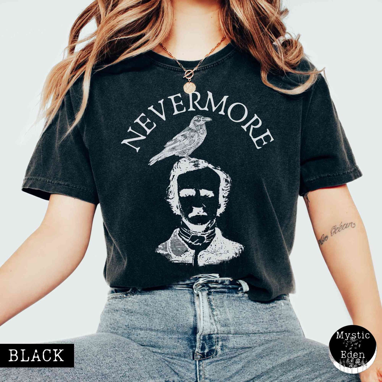 T-Shirt Black / S Nevermore Edgar Allan Poe T-Shirt The Mystic Eden