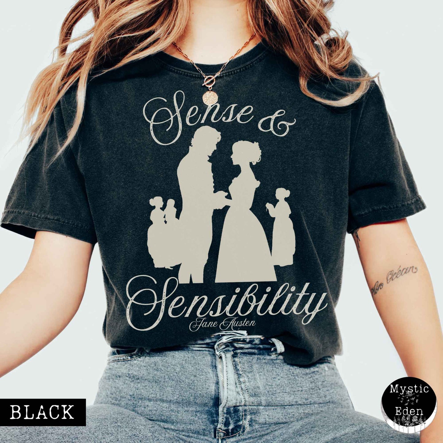 T-Shirt Black / S Sense & Sensibility Jane Austen shirt The Mystic Eden