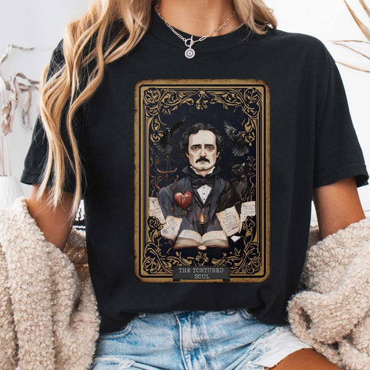 T-Shirt Black / S The Tortured Soul Tarot Card Edgar Allan Poe Shirt The Mystic Eden