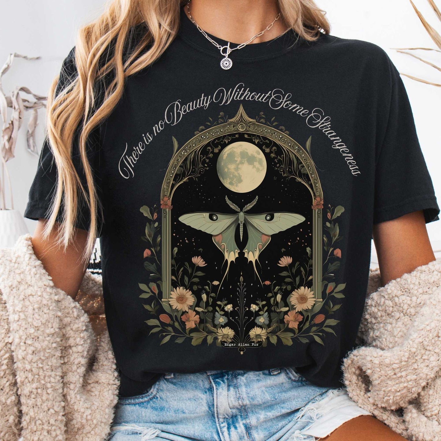 T-Shirt Black / S There is no Beauty Without Some Strangeness Edgar Allan Poe Shirt The Mystic Eden
