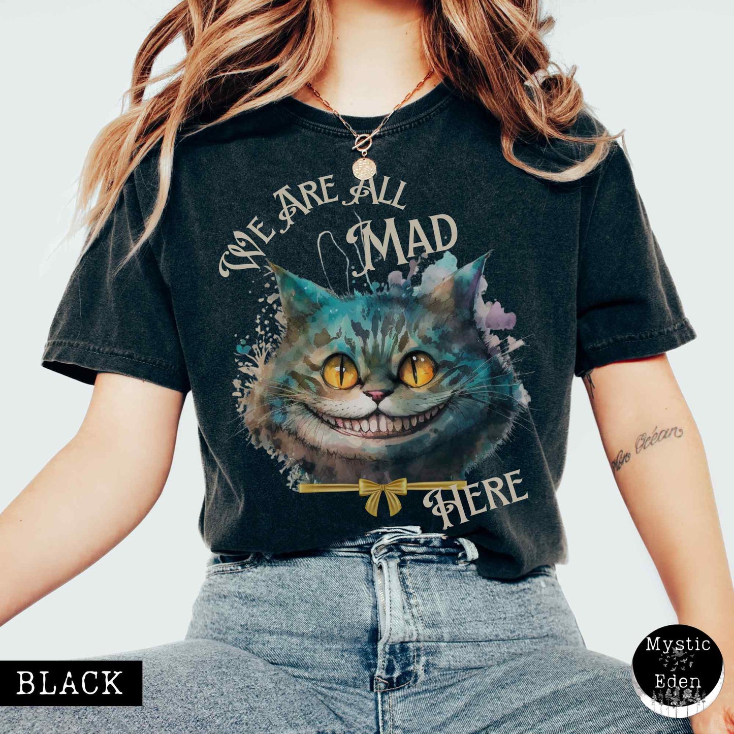 T-Shirt Black / S Vintage Cheshire Cat Alice in Wonderland T-Shirt The Mystic Eden