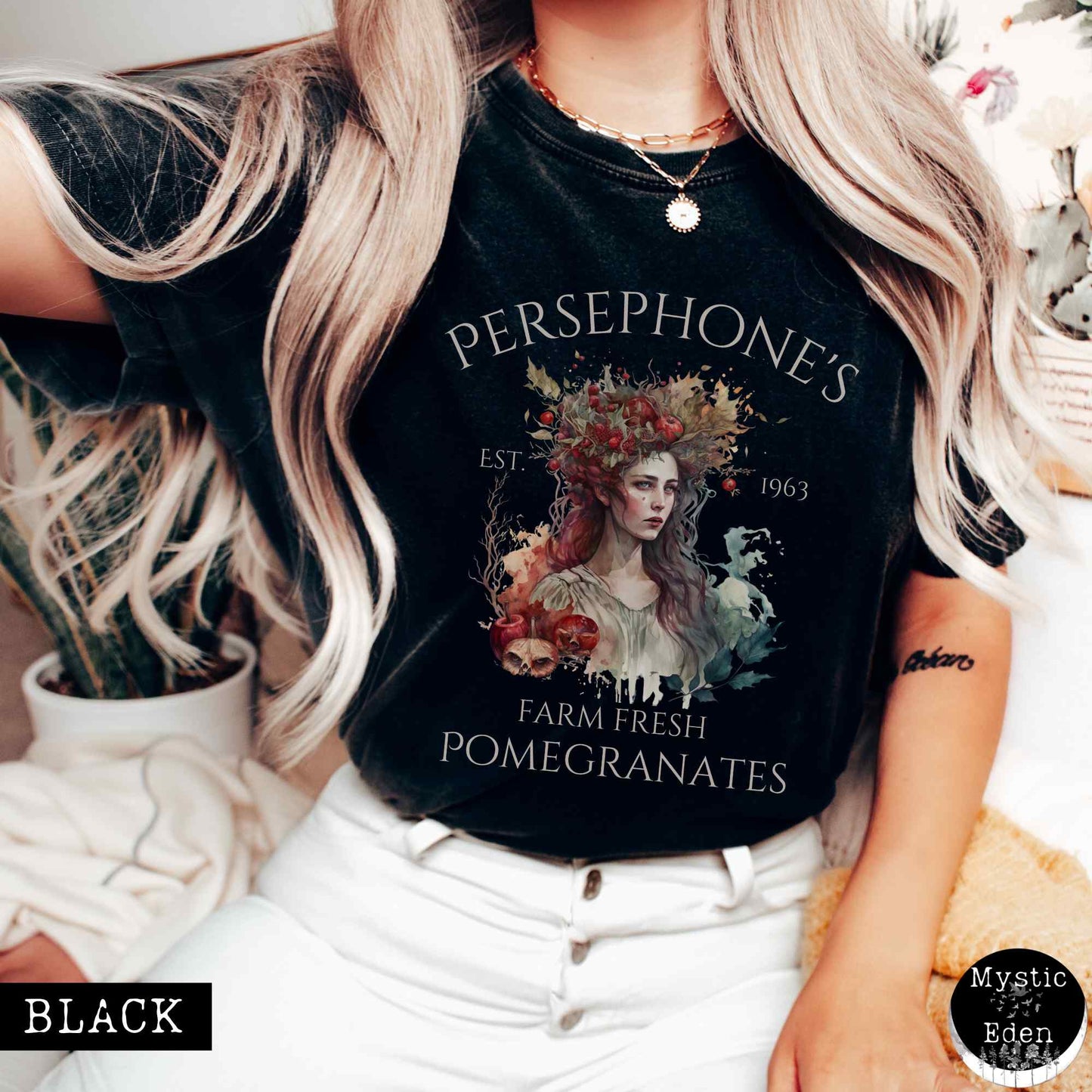 T-Shirt Black / S Vintage Persephone T-shirt Greek Mythology Shirt The Mystic Eden