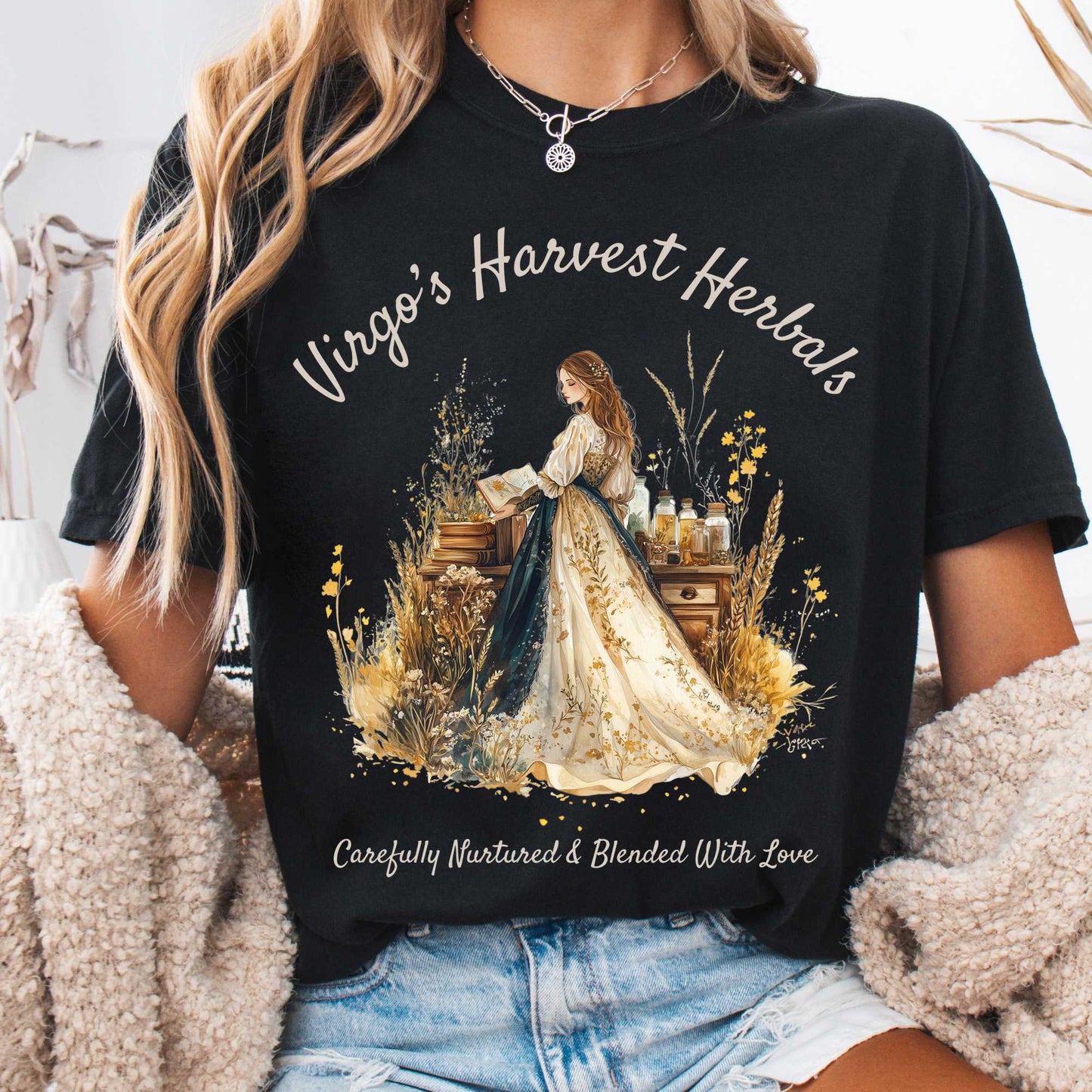 T-Shirt Black / S Virgo's Harvest Herbals Zodiac Shirt The Mystic Eden