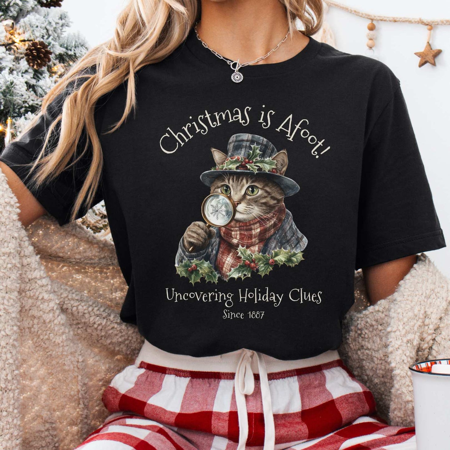 T-Shirt Black / XS Christmas is Afoot! Sherlock Holmes Christmas Tee The Mystic Eden