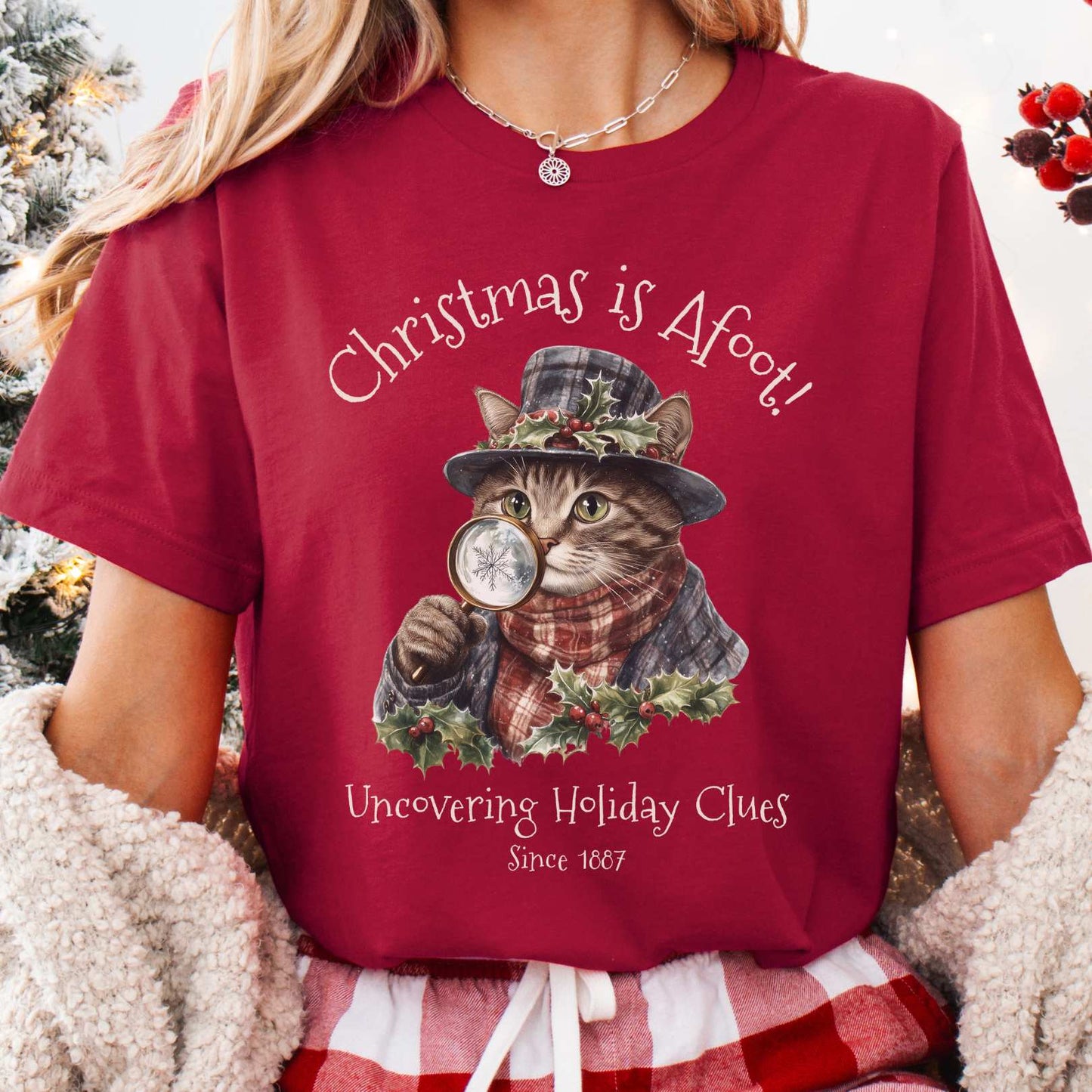 T-Shirt Christmas is Afoot! Sherlock Holmes Christmas Tee The Mystic Eden