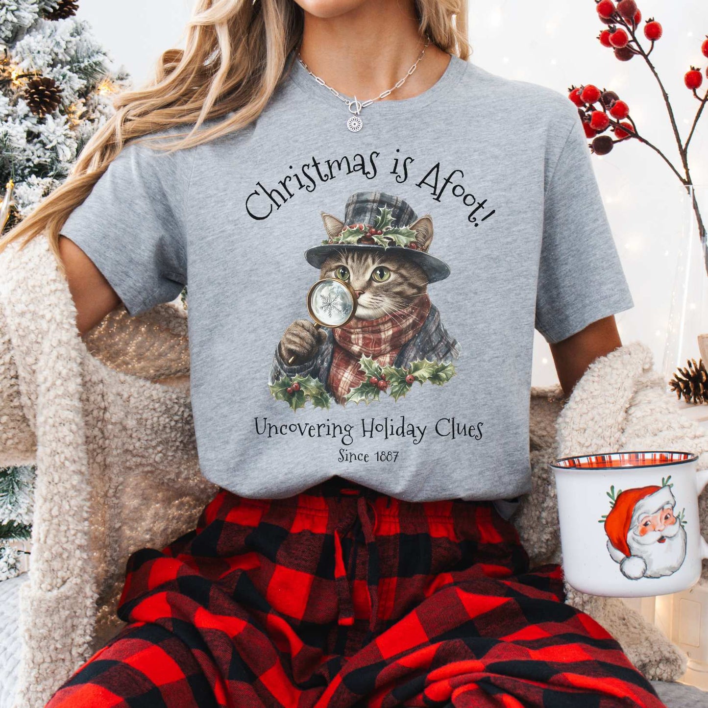 T-Shirt Christmas is Afoot! Sherlock Holmes Christmas Tee The Mystic Eden