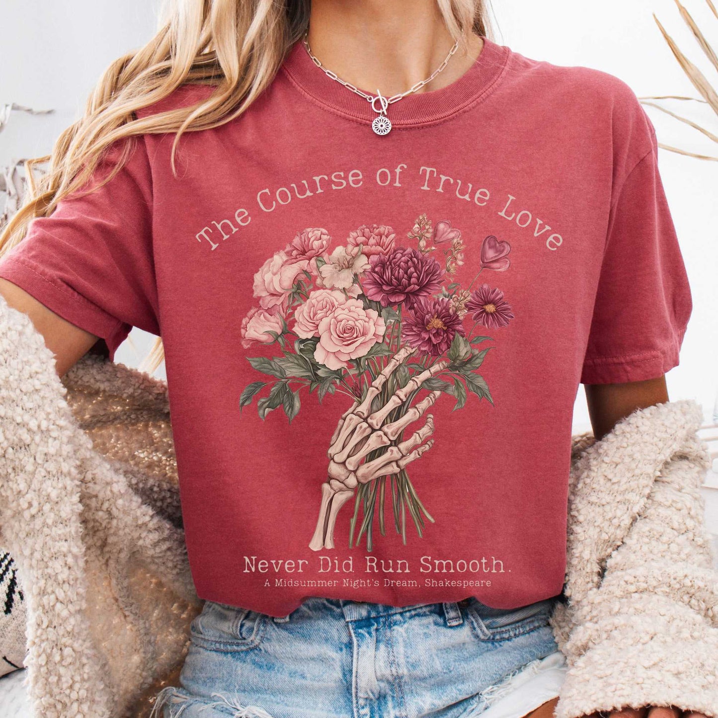T-Shirt Crimson / S The Course of True Love Never Did Run Smooth - Shakespeare Shirt The Mystic Eden