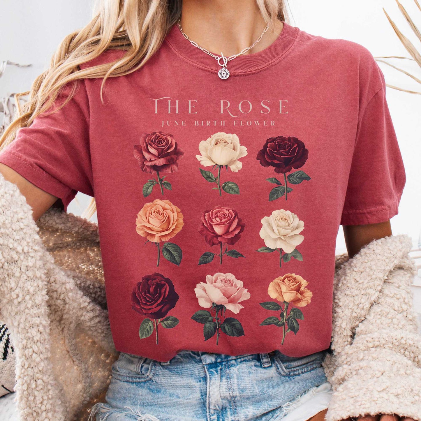 T-Shirt Crimson / S The Rose June Birth Month Flower Shirt The Mystic Eden
