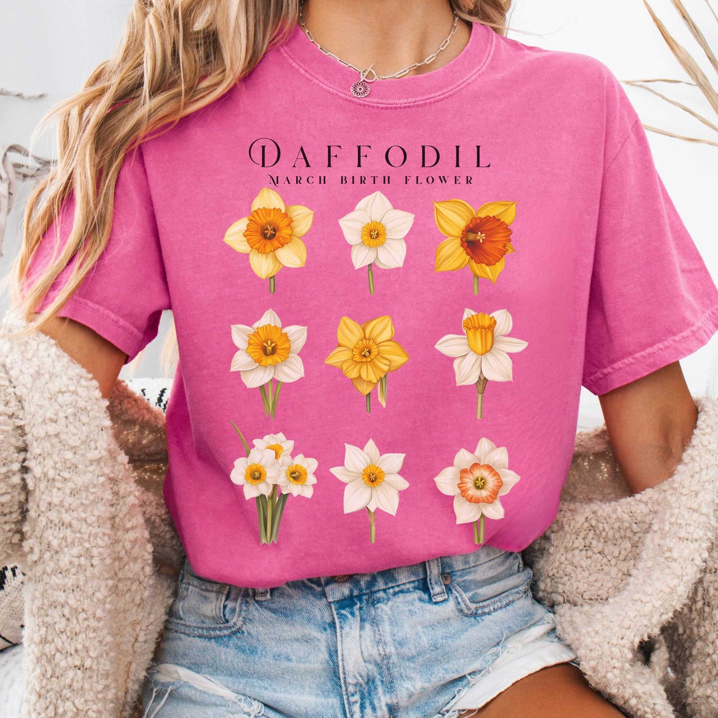 T-Shirt Crunchberry / S Daffodil March Birth Month Flower Shirt The Mystic Eden