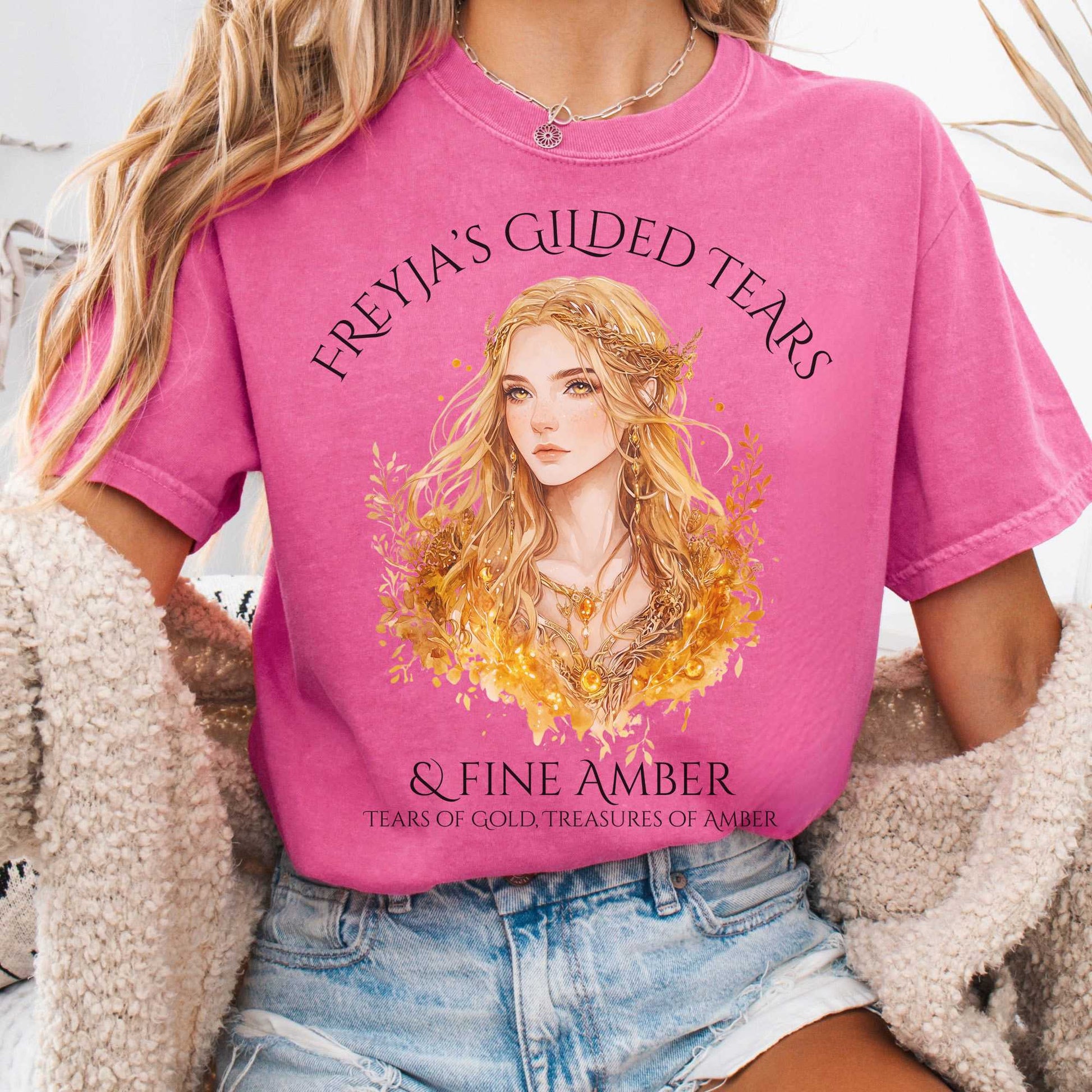 T-Shirt Crunchberry / S Freyja's Gilded Tears & Fine Amber Goddess Shirt The Mystic Eden