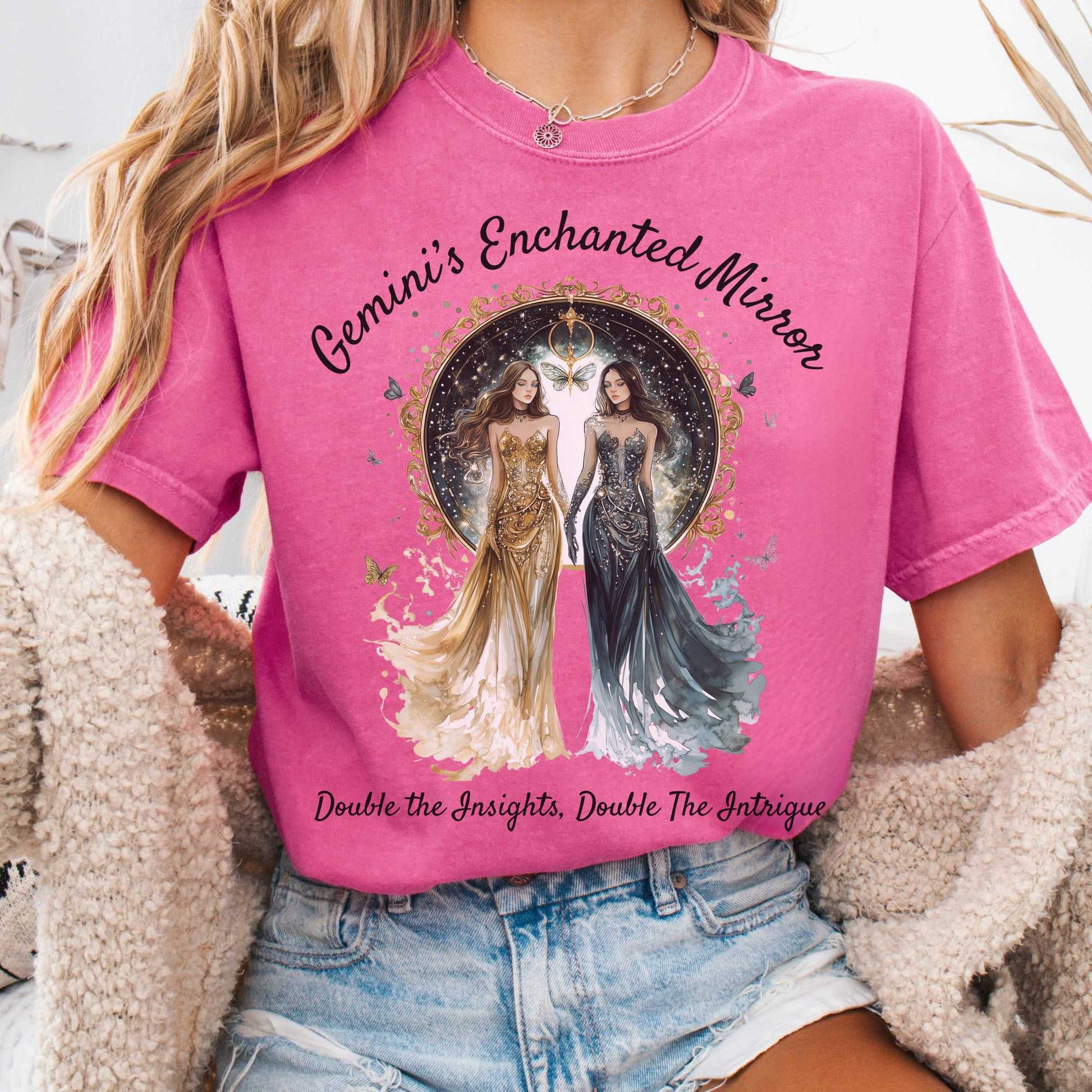T-Shirt Crunchberry / S Gemini's Enchanted Mirror Zodiac Shirt The Mystic Eden