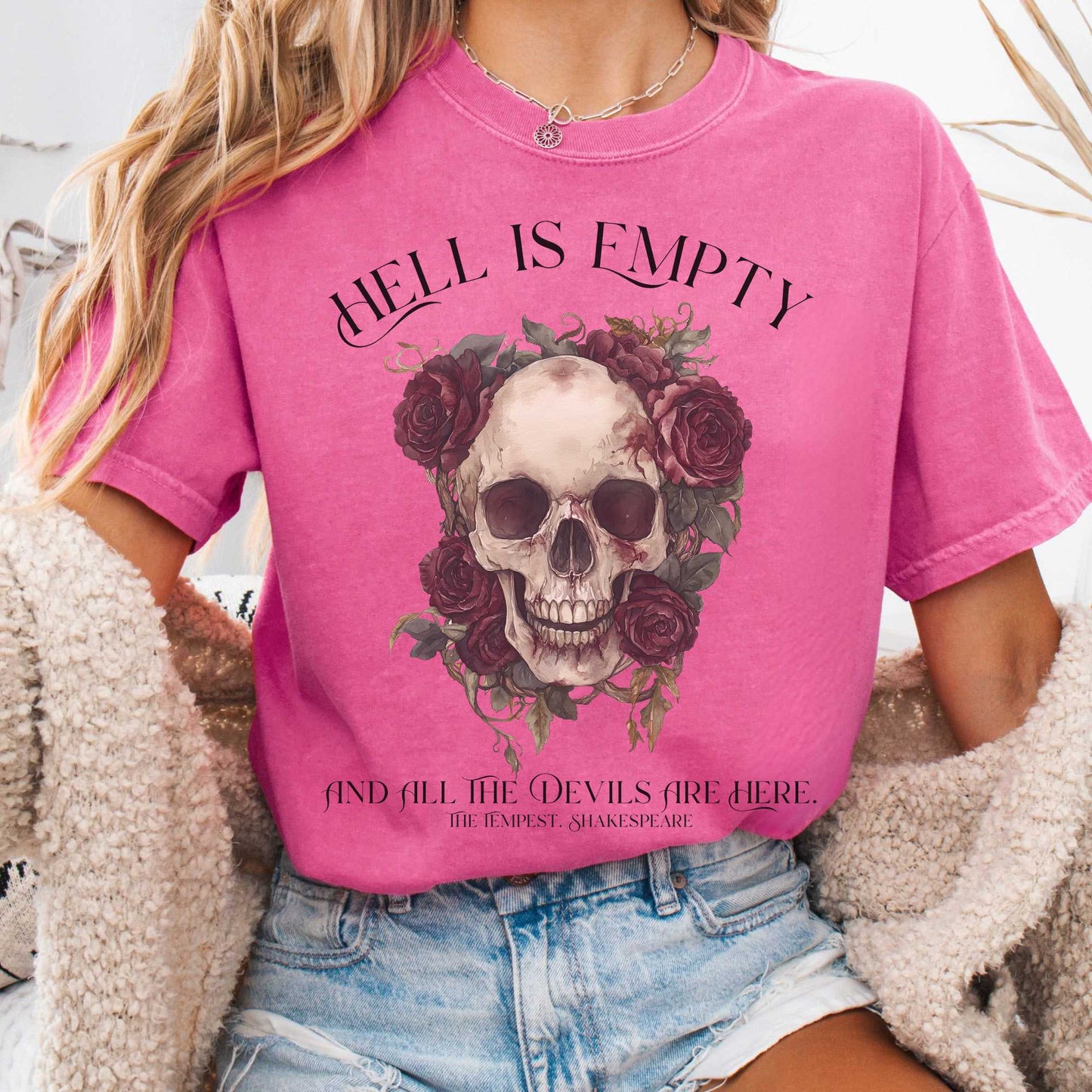 T-Shirt Crunchberry / S Hell Is Empty And All The Devils Are Here Shakespeare Shirt The Mystic Eden