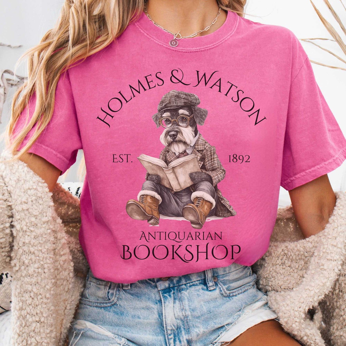 T-Shirt Crunchberry / S Holmes & Watson Antiquarian Bookshop Sherlock Dog Shirt The Mystic Eden