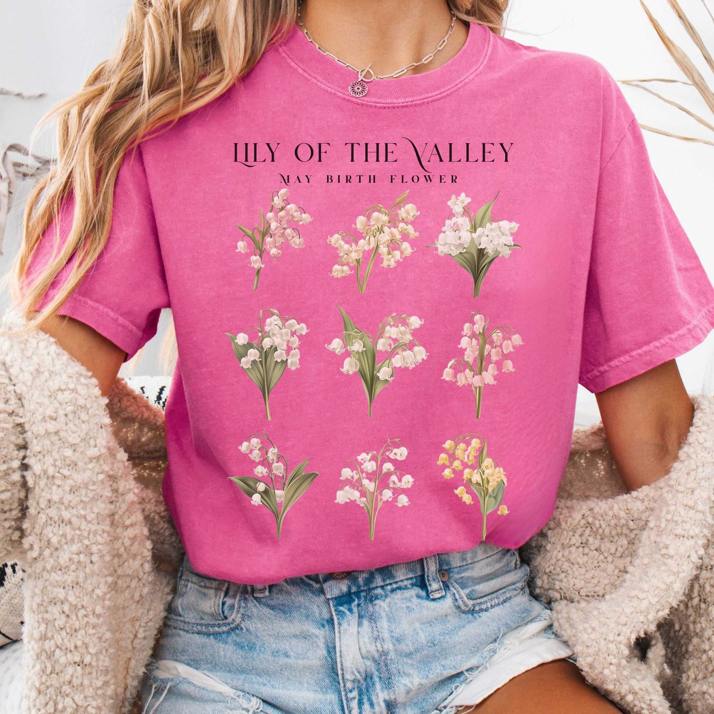 T-Shirt Crunchberry / S Lily of the Valley May Birth Month Flower Shirt The Mystic Eden