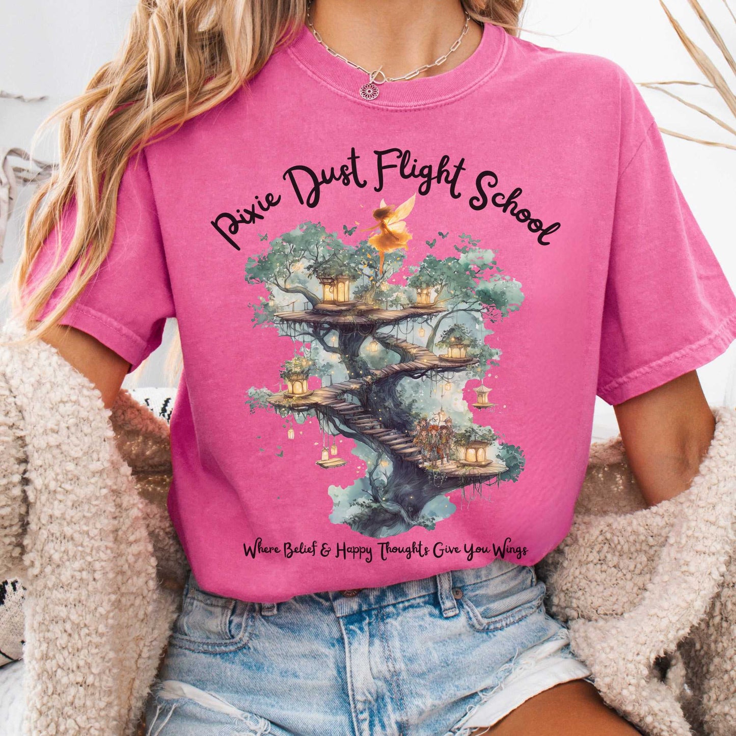 T-Shirt Crunchberry / S Pixie Dust Flight School Peter Pan Shirt - J M Barrie The Mystic Eden