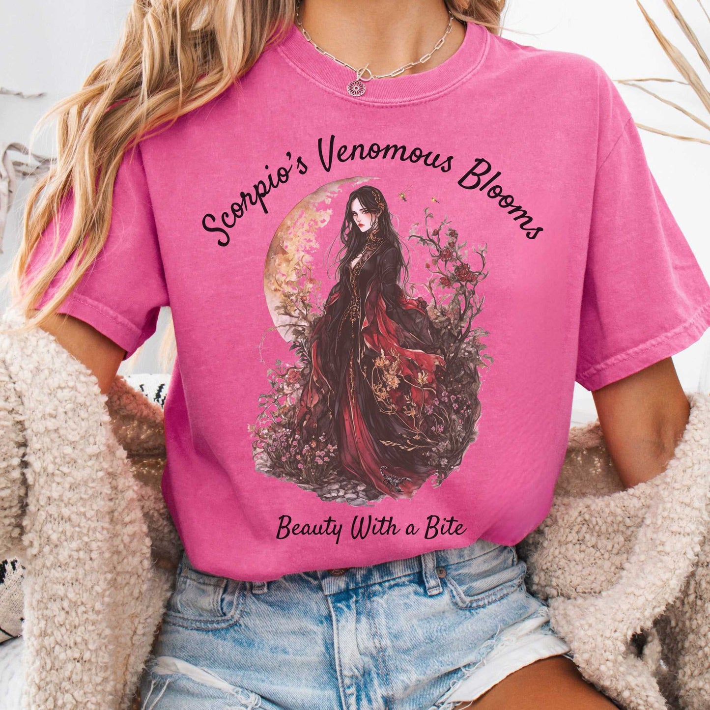 T-Shirt Crunchberry / S Scorpio's Venomous Blooms Zodiac Shirt The Mystic Eden