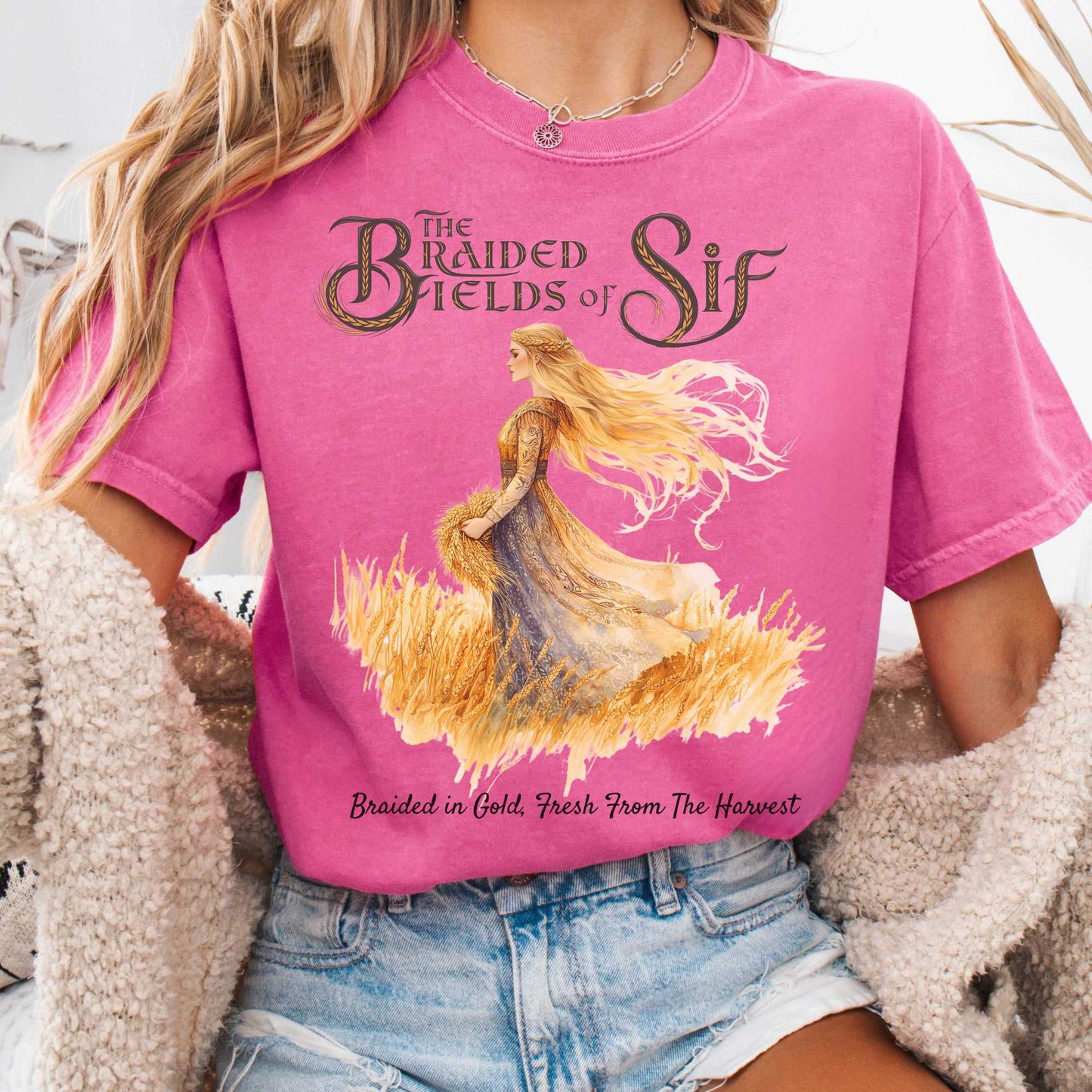 T-Shirt Crunchberry / S The Braided Fields of Sif Norse Goddess Shirt The Mystic Eden