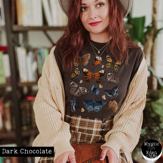 T-Shirt Dark Chocolate / S Moth T-Shirt Cottagecore The Mystic Eden