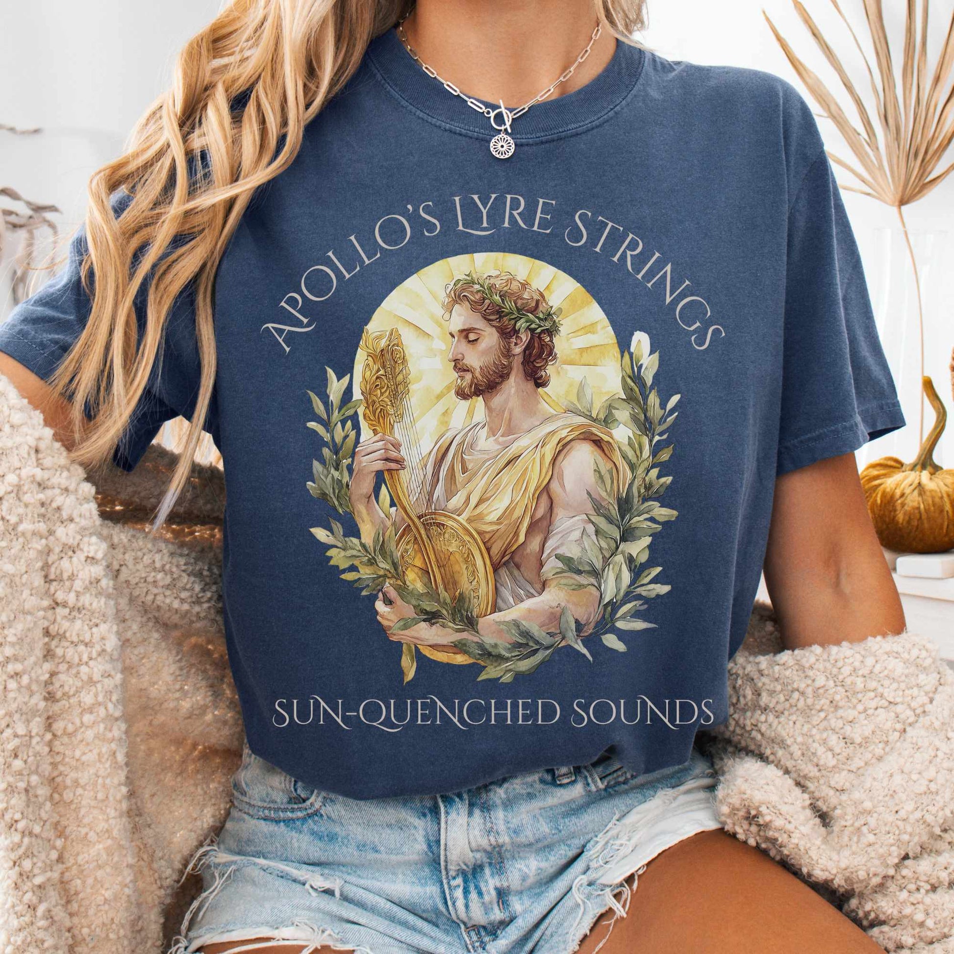 T-Shirt Denim / S Apollo's Lyre Strings Shirt The Mystic Eden