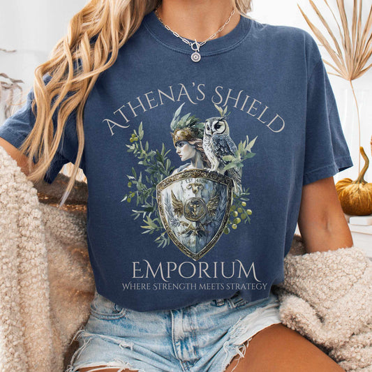 T-Shirt Denim / S Athena's Shield Emporium Tee The Mystic Eden